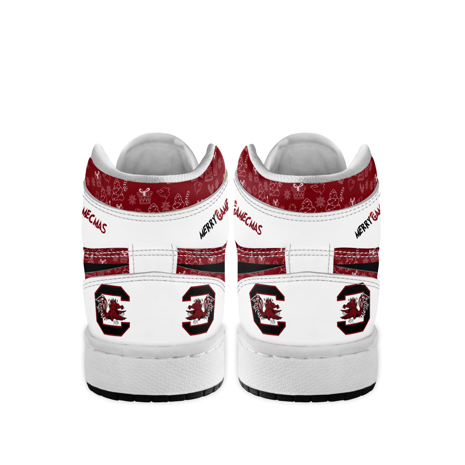 Ideafootwear South Carolina Gamecocks x The Grinch x Christmas AJ1 High Sneakers Shoes For Men And Women