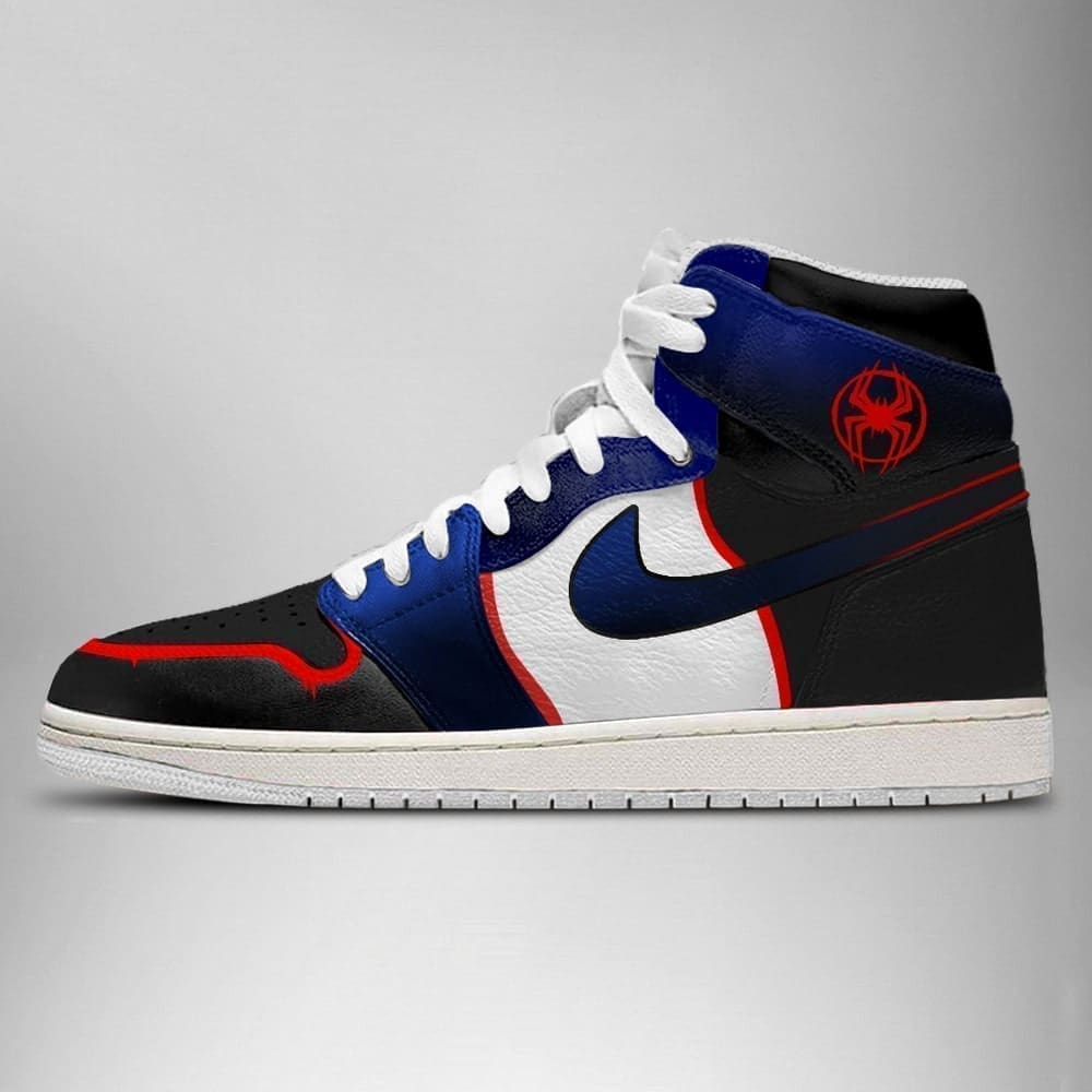 Ideafootwear Spider-Man Miles Morales AJ1 High Sneakers Shoes For Men And Women