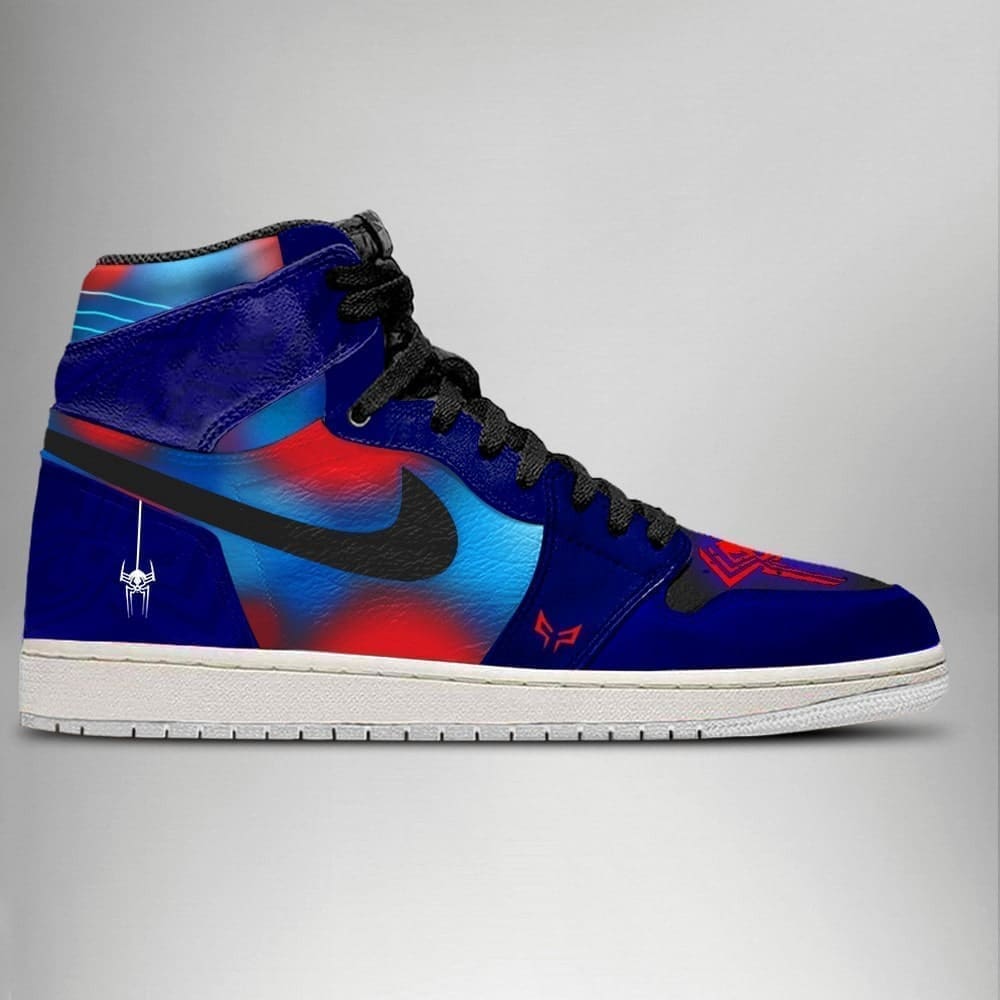 Ideafootwear Spider-Man Verse Spider 2099 AJ1 High Sneakers Shoes For Men And Women