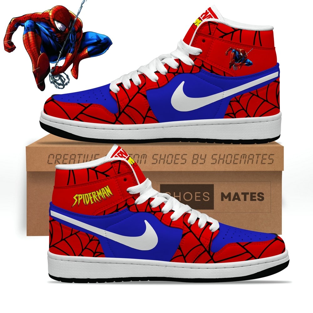 Ideafootwear Spiderman Marvel AJ1 High Sneakers Shoes For Men And Women