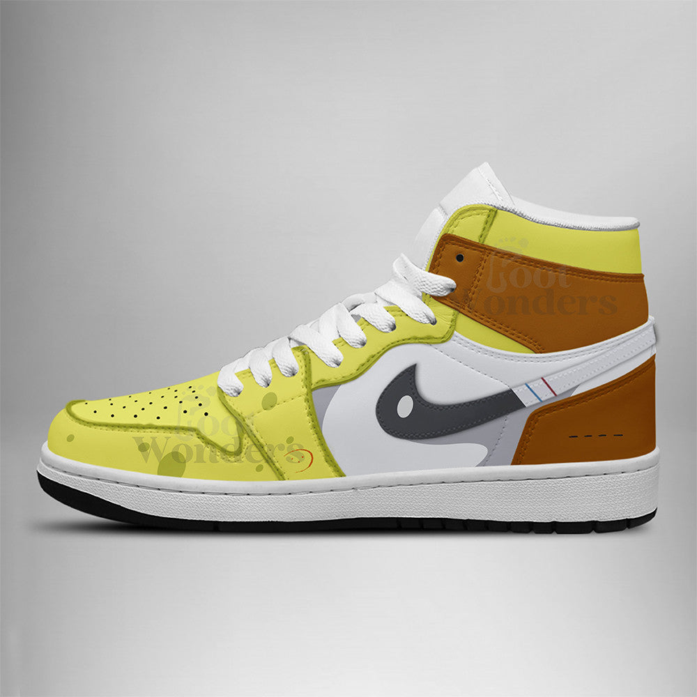 Ideafootwear Sponge bob AJ1 High Sneakers Shoes For Men And Women