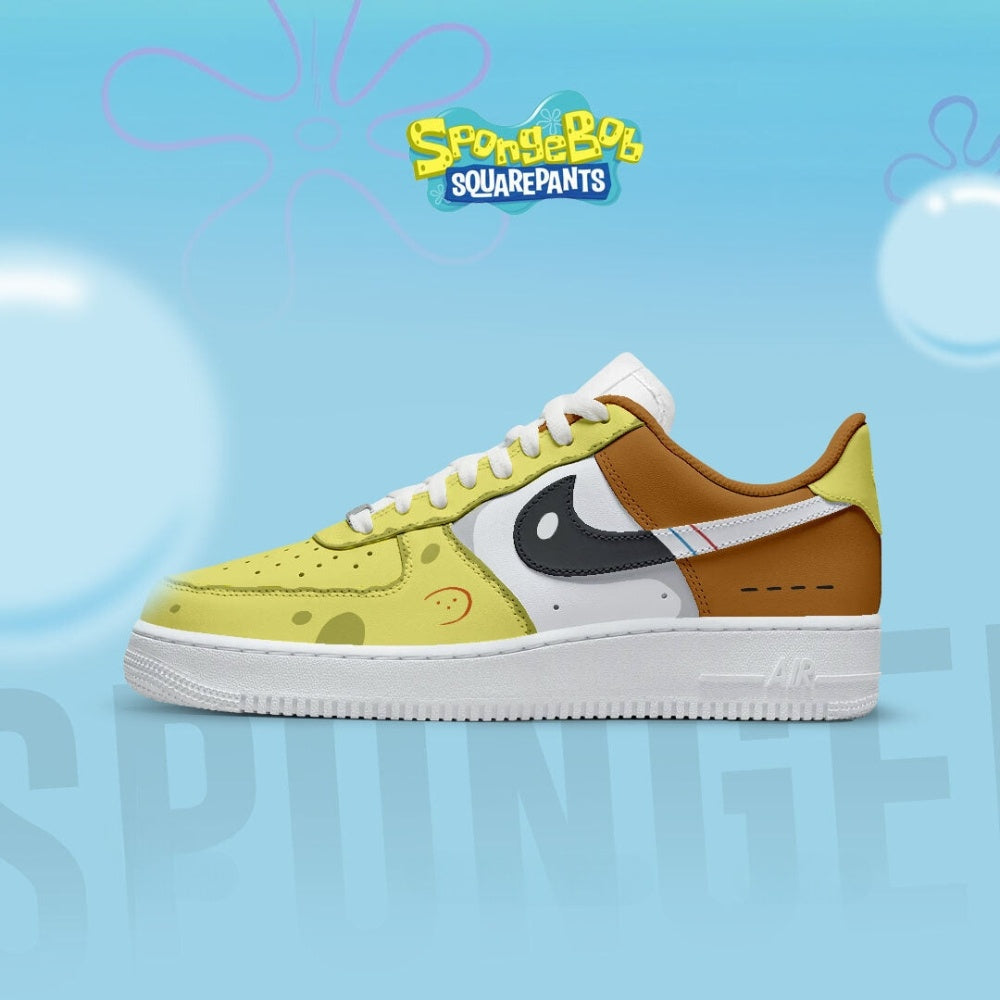 Ideafootwear Spongebob Squarepants Air Low-Top Sneakers Shoes For Men And Women 1