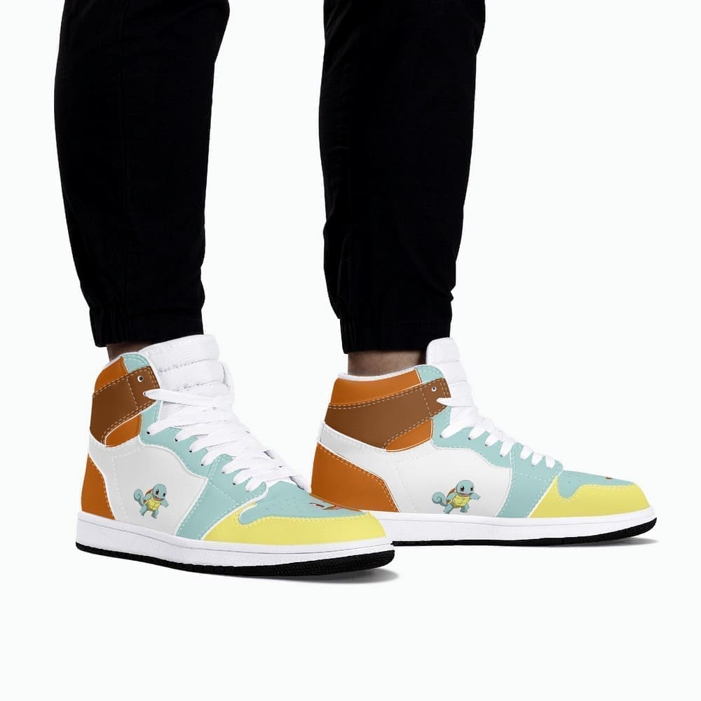 Ideafootwear Squirtle Pokemon AJ1 High Sneakers Shoes For Men And Women