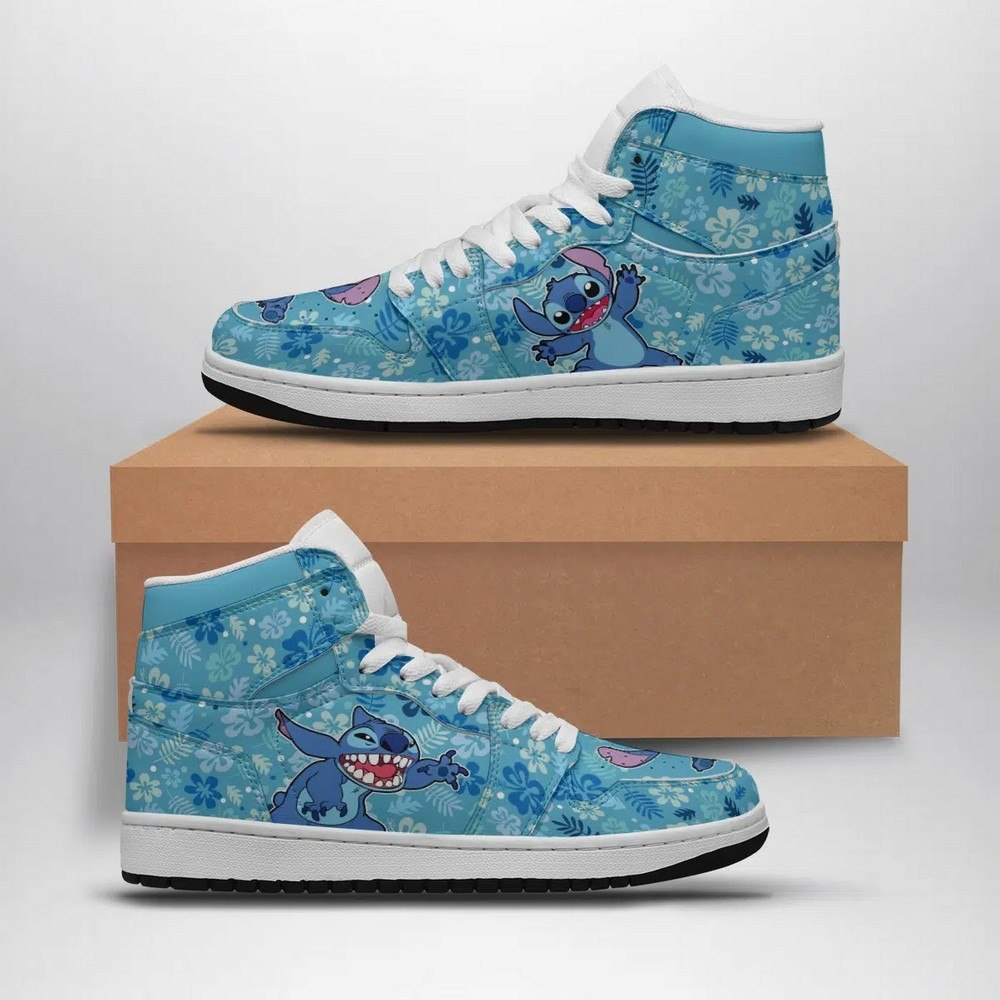 Ideafootwear Stitch Disney AJ1 High Sneakers Shoes For Men And Women