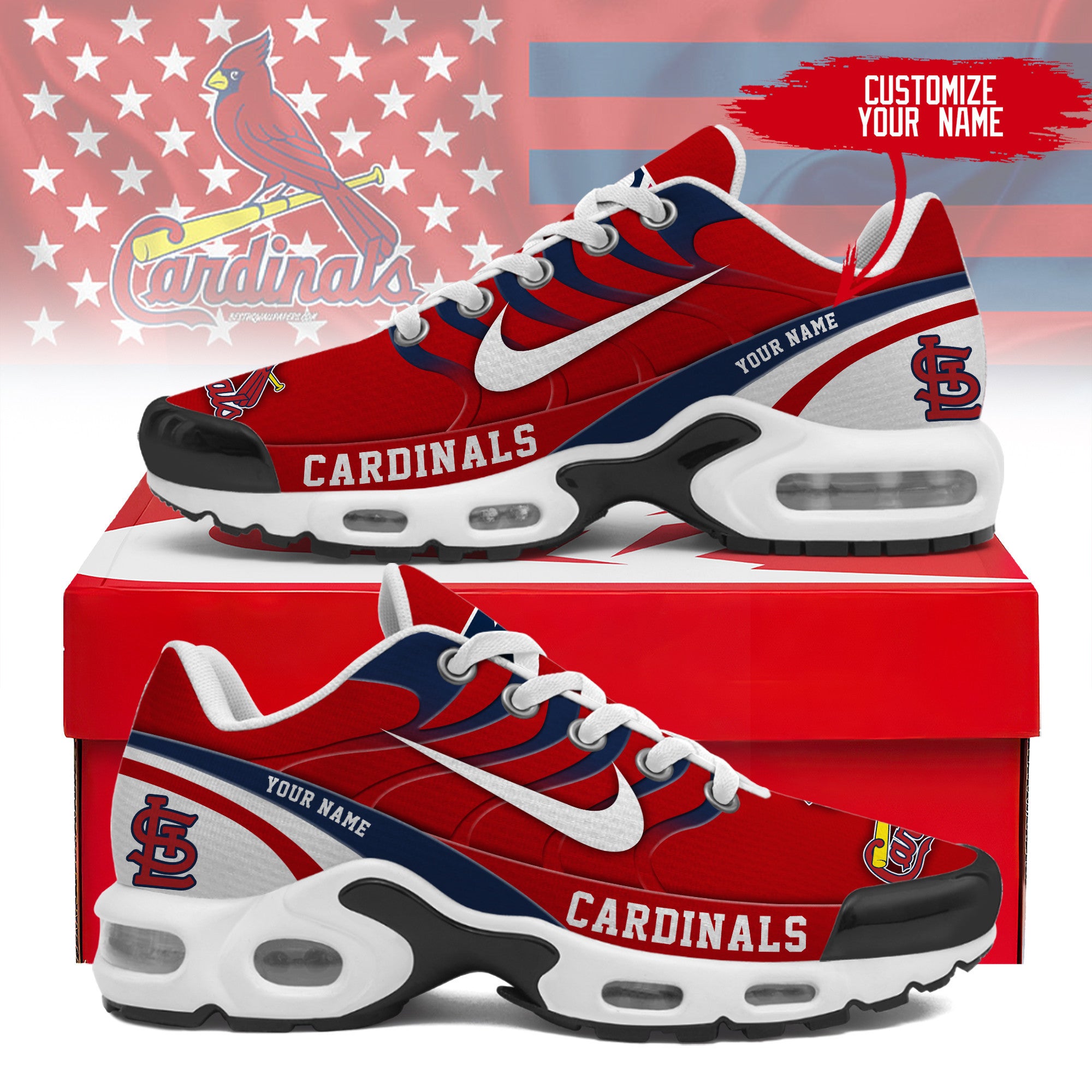 Ideafootwear St.Louis Cardinals TN Shoes Sneakers For Men And Women
