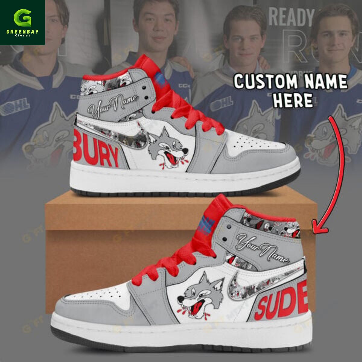 Ideafootwear Sudbury Wolves AJ1 High Sneakers Shoes For Men And Women