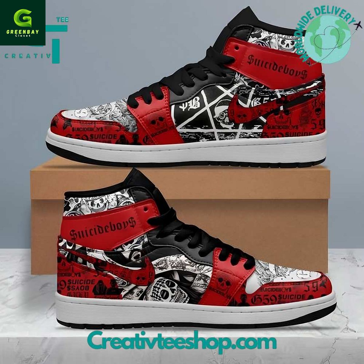 Ideafootwear Suicideboys AJ1 High Sneakers Shoes For Men And Women