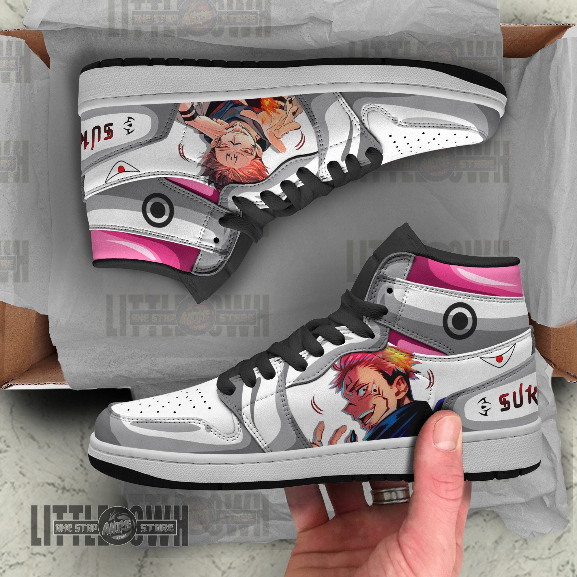 Ideafootwear Sukuna AJ1 High Sneakers Shoes For Men And Women