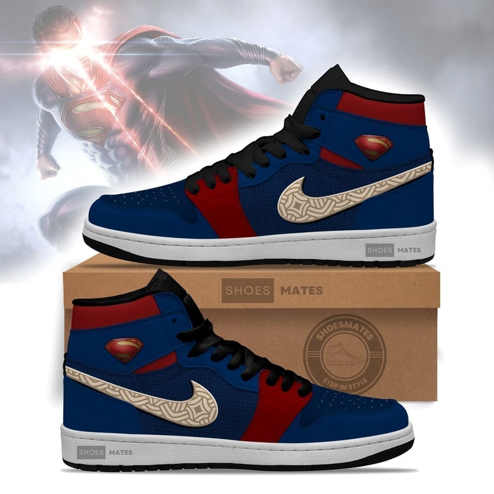 Ideafootwear Superman AJ1 High Sneakers Shoes For Men And Women