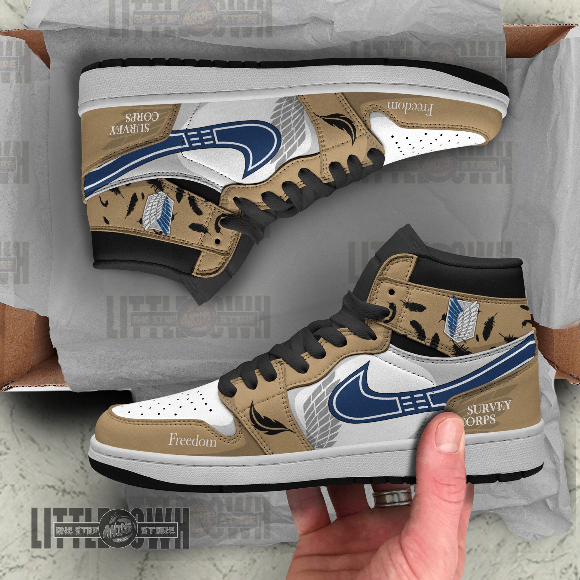 Ideafootwear Survey Corps AJ1 High Sneakers Shoes For Men And Women