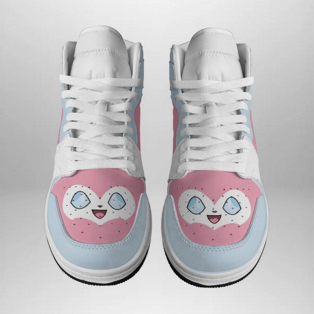 Ideafootwear Sylveon Face Pokemon AJ1 High Sneakers Shoes For Men And Women