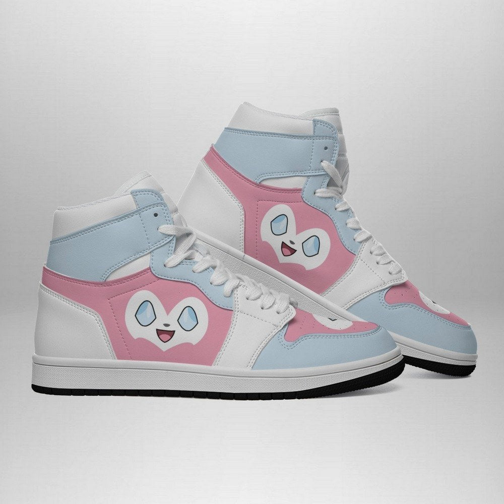 Ideafootwear Sylveon Face Pokemon AJ1 High Sneakers Shoes For Men And Women