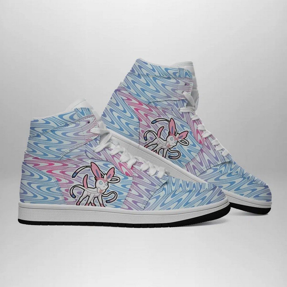 Ideafootwear Sylveon Trippy Pokemon AJ1 High Sneakers Shoes For Men And Women