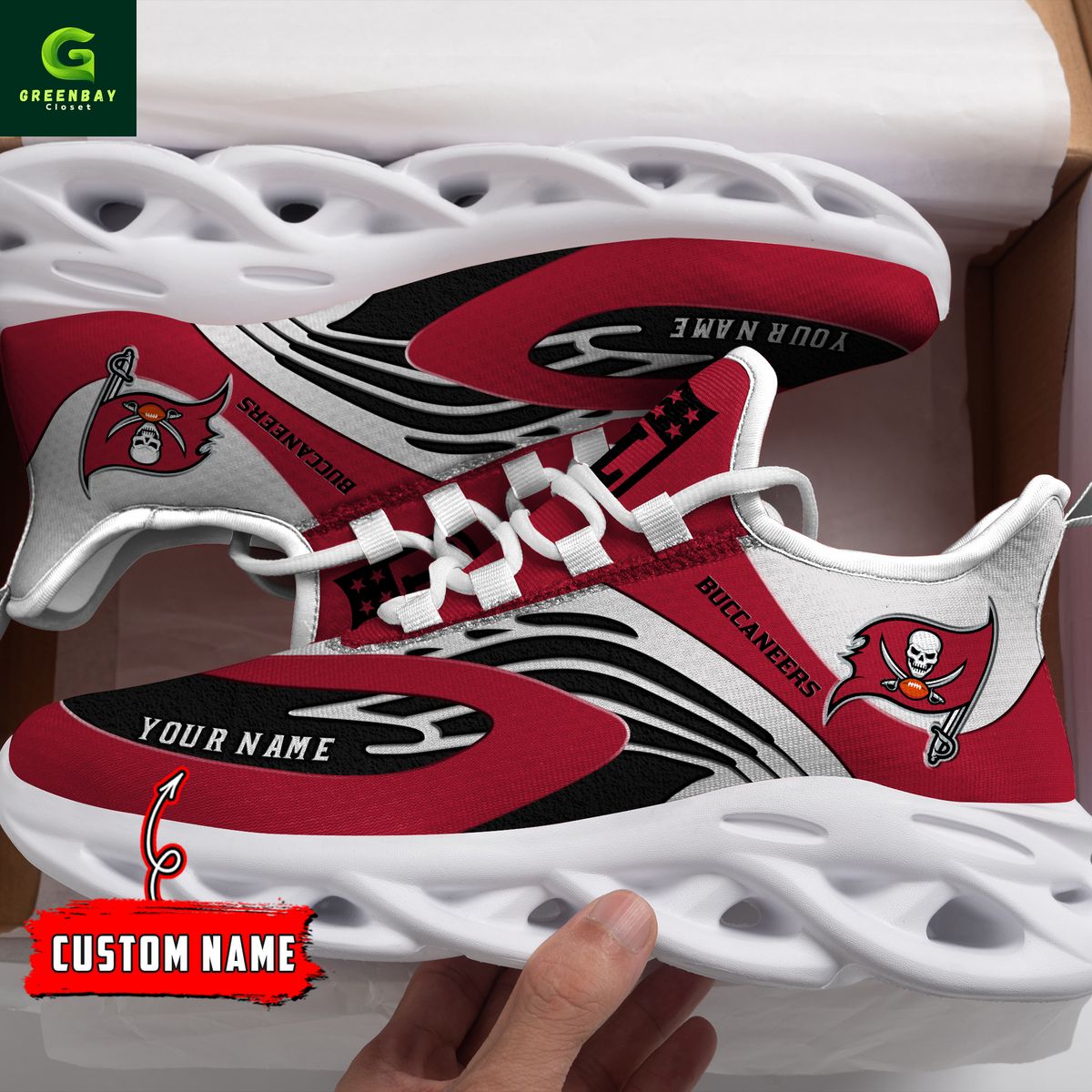 Ideafootwear Tampa Bay Buccaneers Max Soul Shoes Sneakers For Men And Women