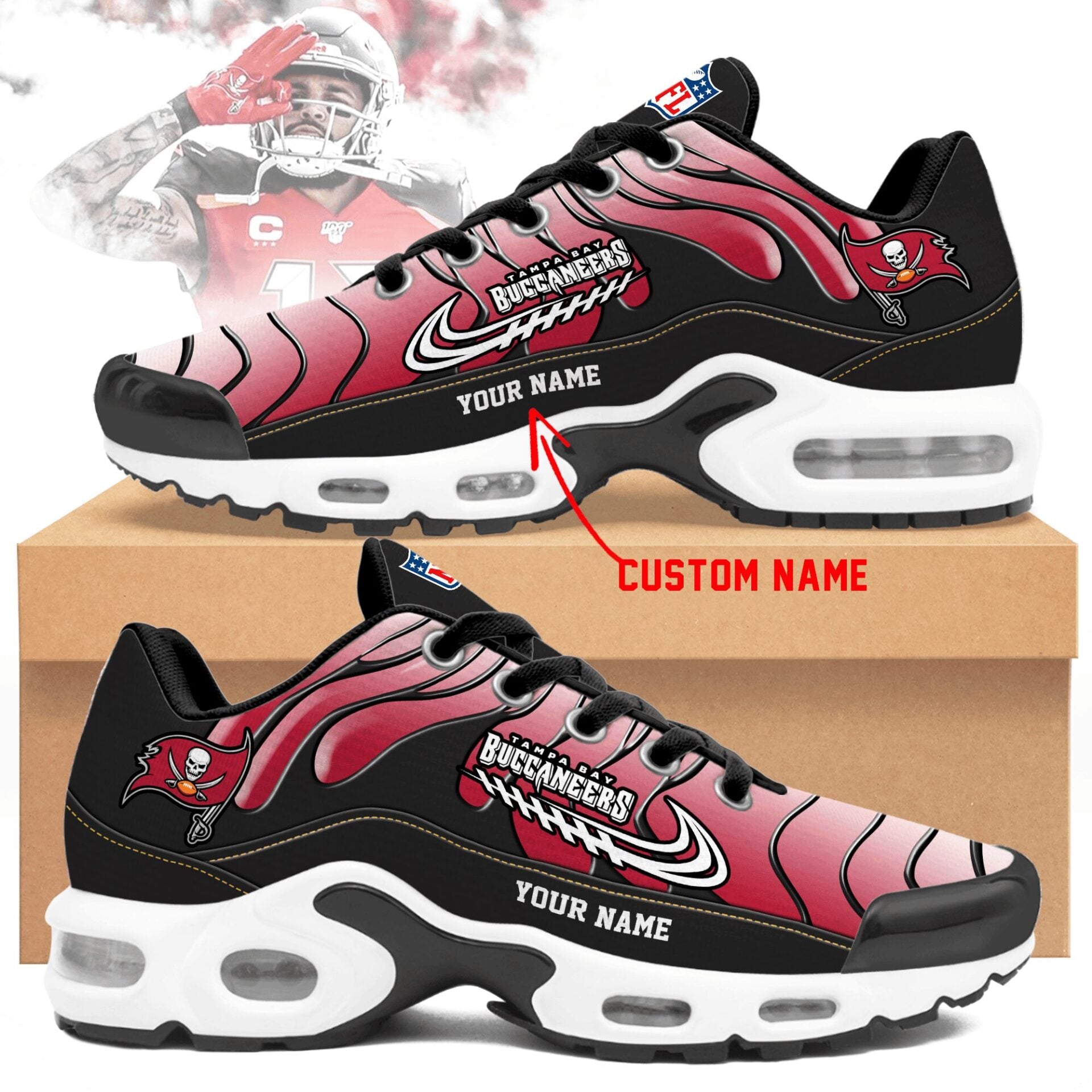Ideafootwear Tampa Bay Buccaneers TN Shoes Sneakers For Men And Women