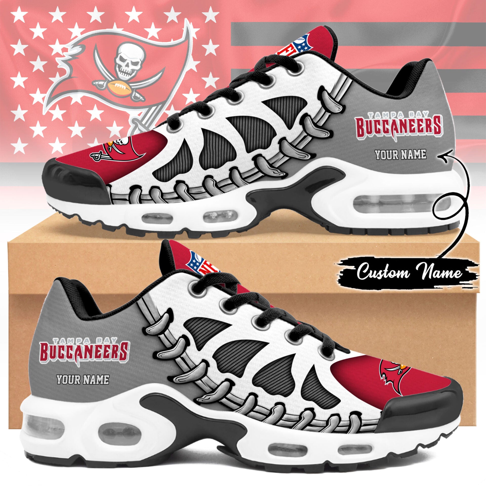 Ideafootwear Tampa Bay Buccaneers TN Shoes Sneakers For Men And Women