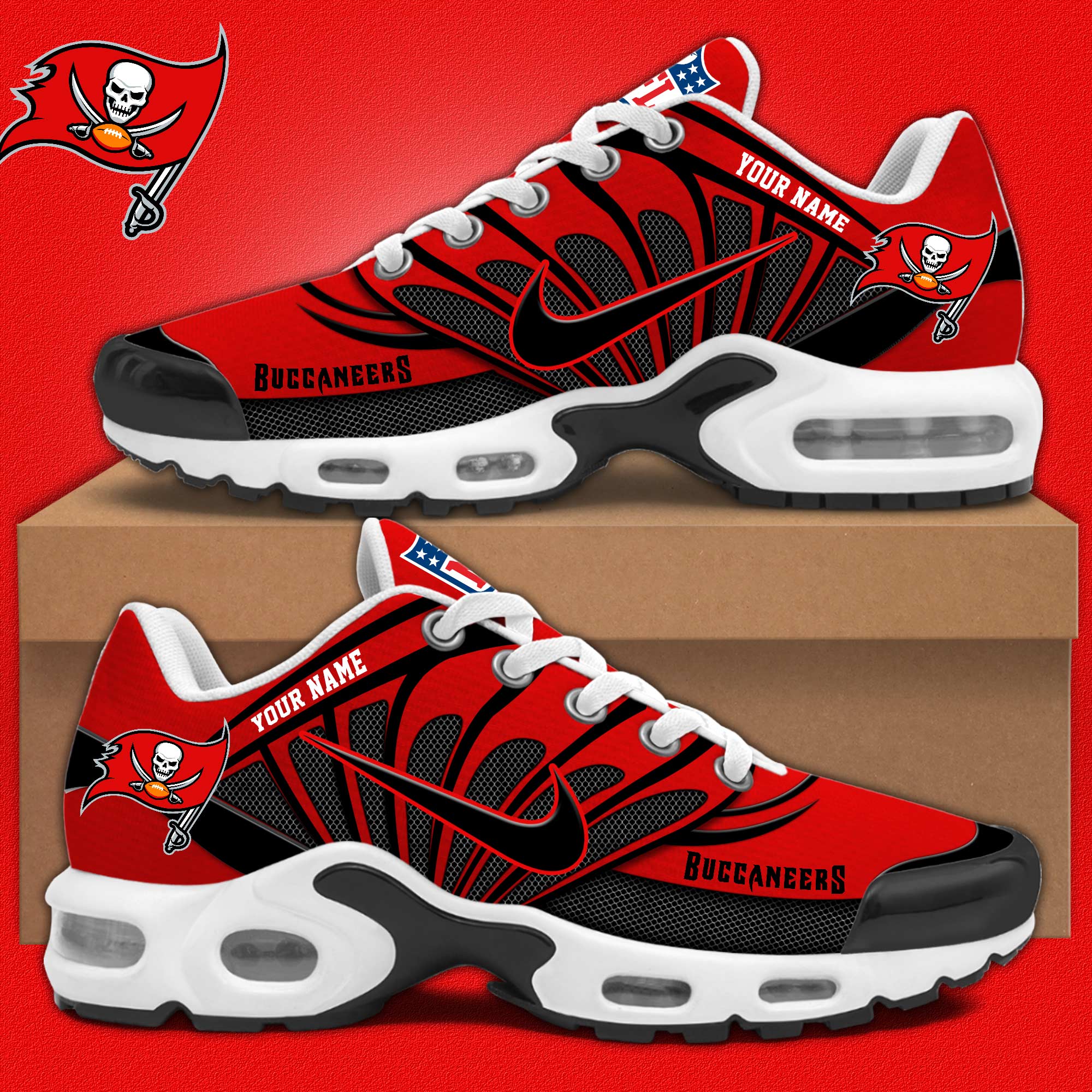 Ideafootwear Tampa Bay Buccaneers TN Shoes Sneakers For Men And Women