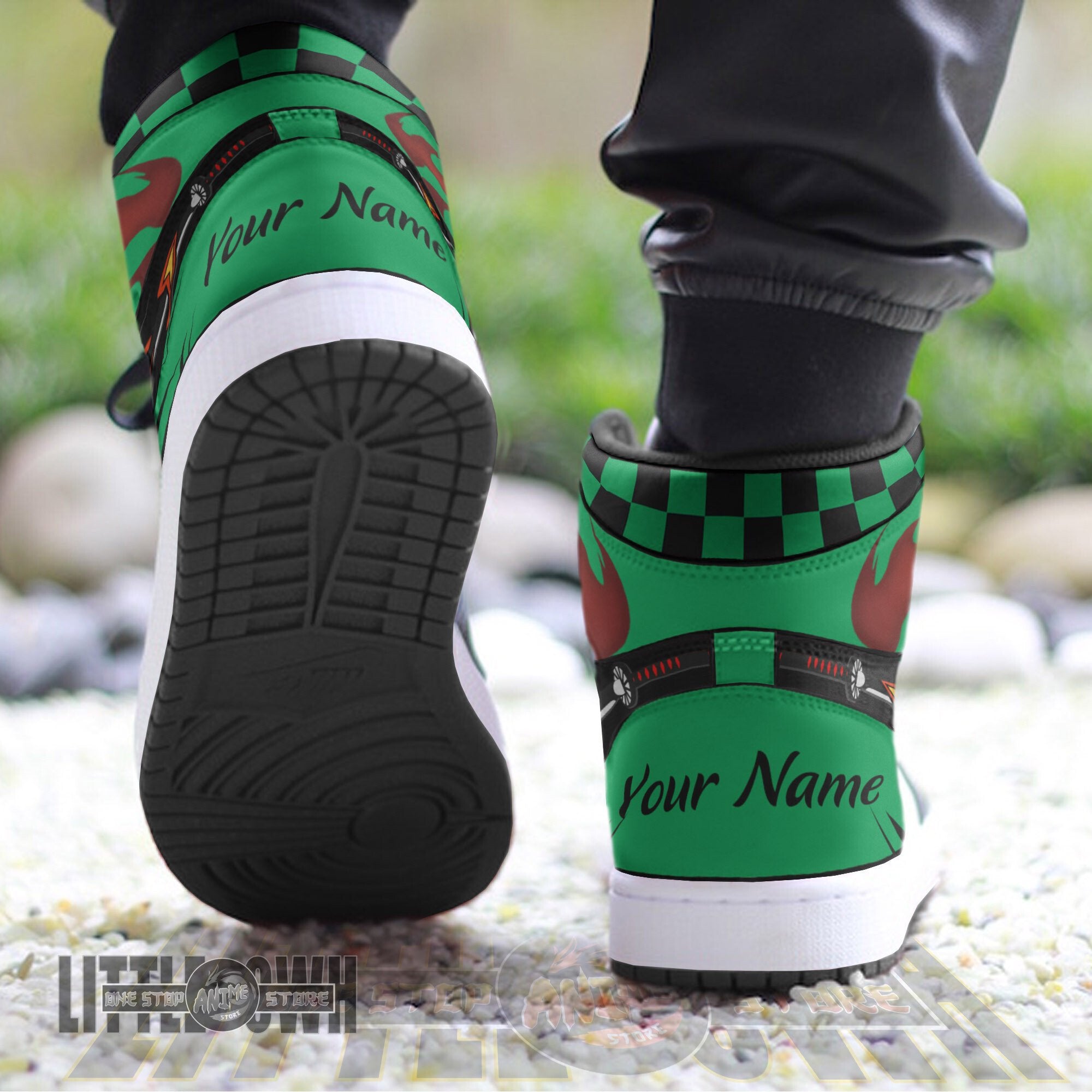 Ideafootwear Tanjiro AJ1 High Sneakers Shoes For Men And Women
