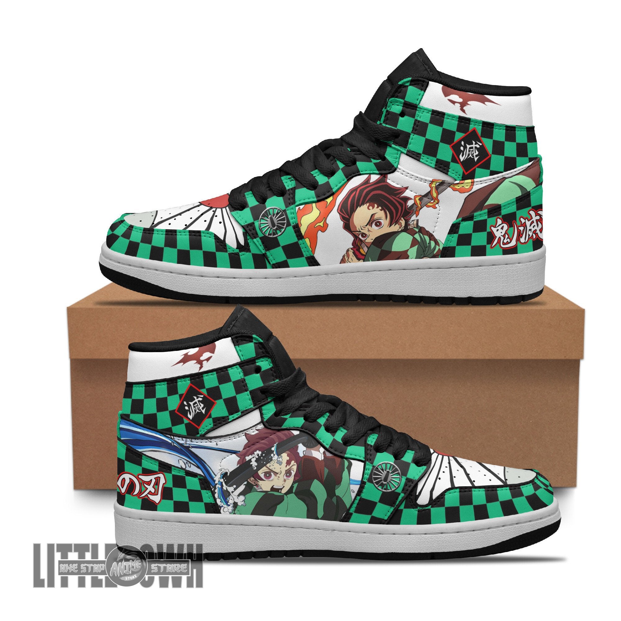 Ideafootwear Tanjiro AJ1 High Sneakers Shoes For Men And Women