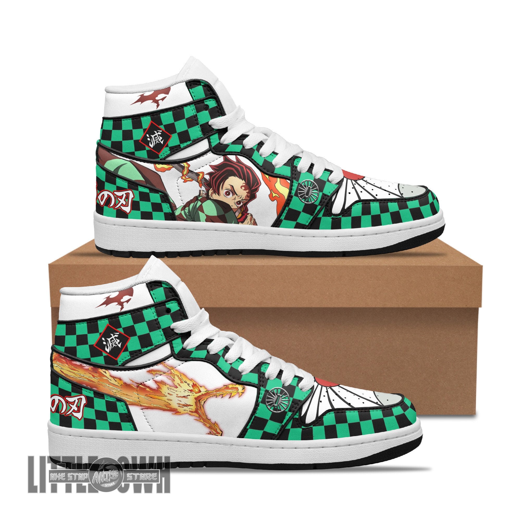 Ideafootwear Tanjiro AJ1 High Sneakers Shoes For Men And Women