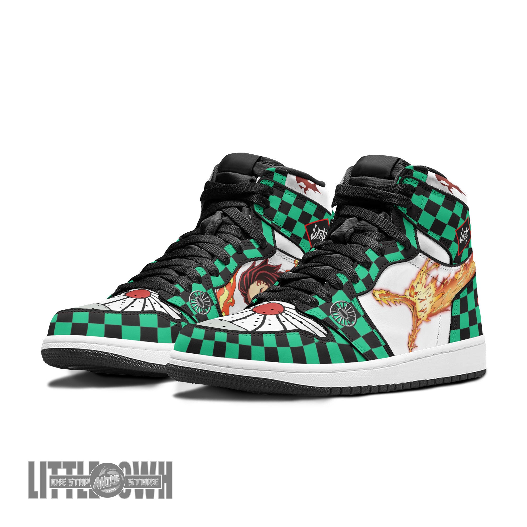 Ideafootwear Tanjiro AJ1 High Sneakers Shoes For Men And Women