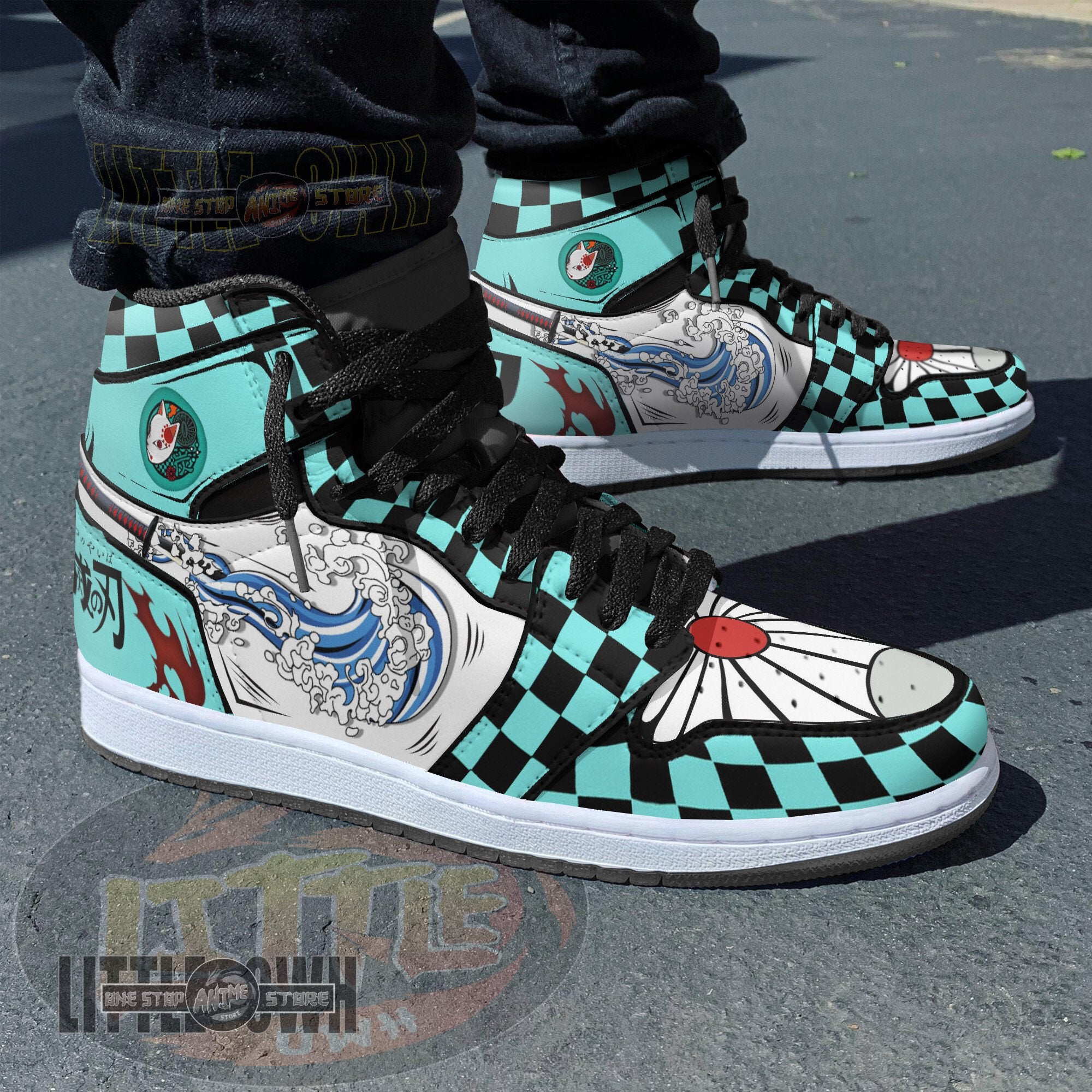 Ideafootwear Tanjiro Kamado AJ1 High Sneakers Shoes For Men And Women