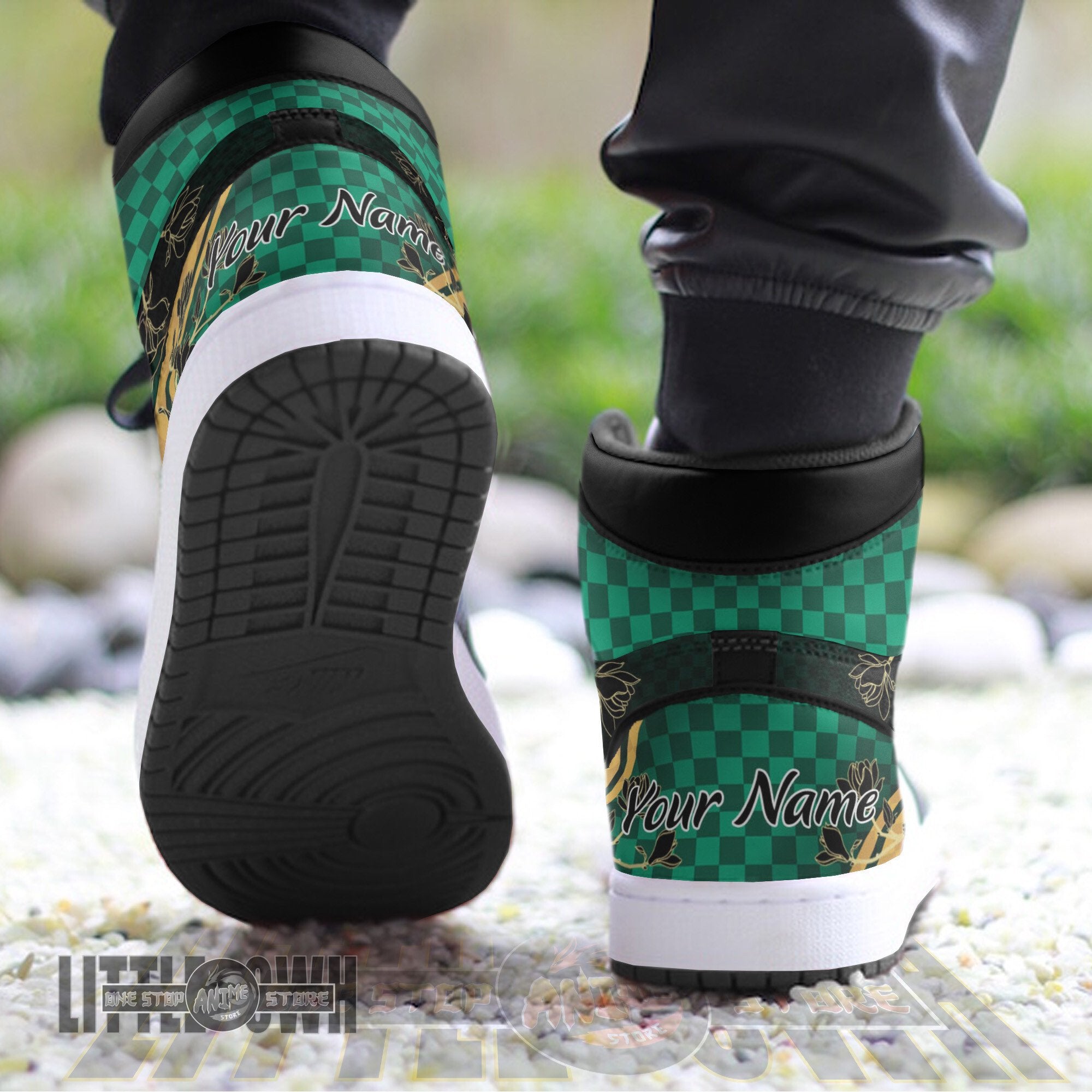 Ideafootwear Tanjiro Kamado AJ1 High Sneakers Shoes For Men And Women