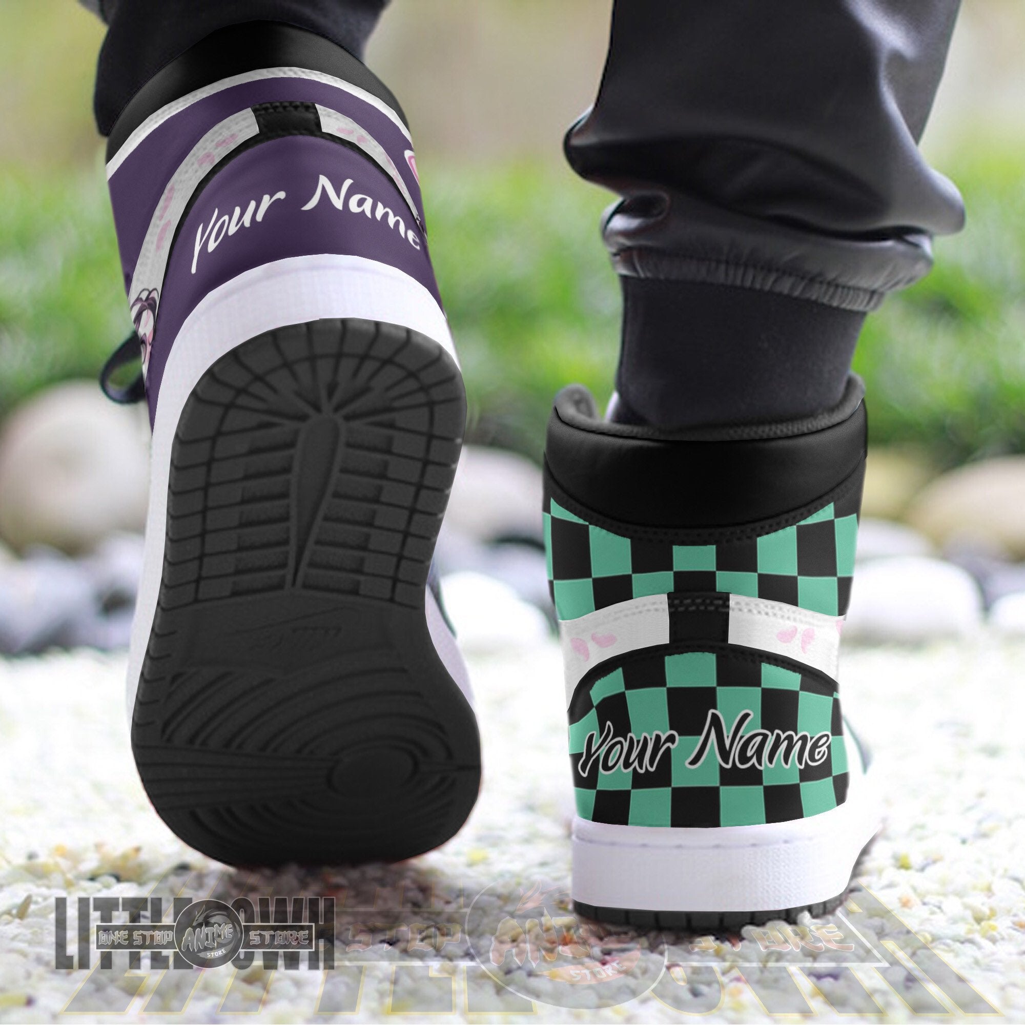 Ideafootwear Tanjiro Kanao AJ1 High Sneakers Shoes For Men And Women