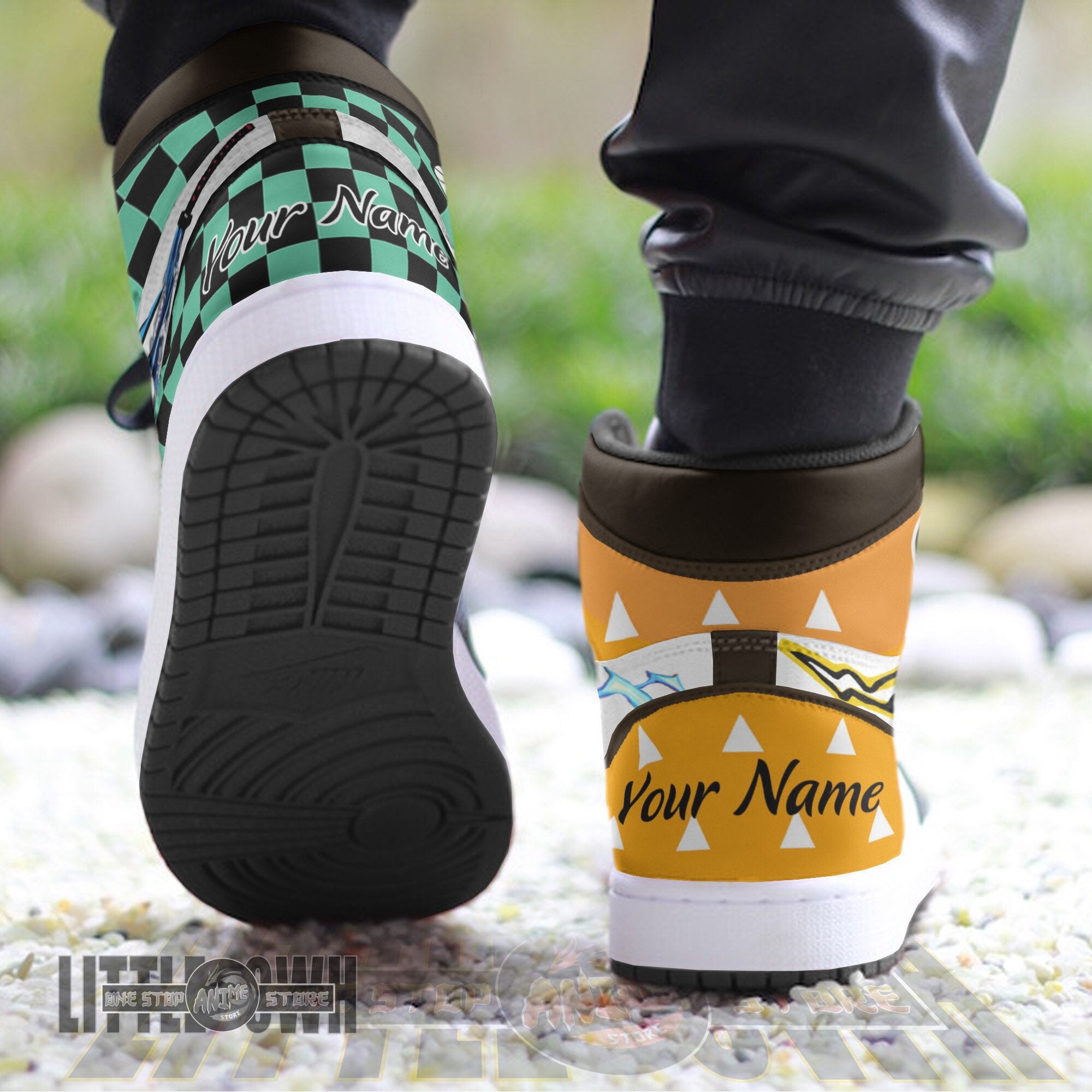 Ideafootwear Tanjiro Zenitsu AJ1 High Sneakers Shoes For Men And Women