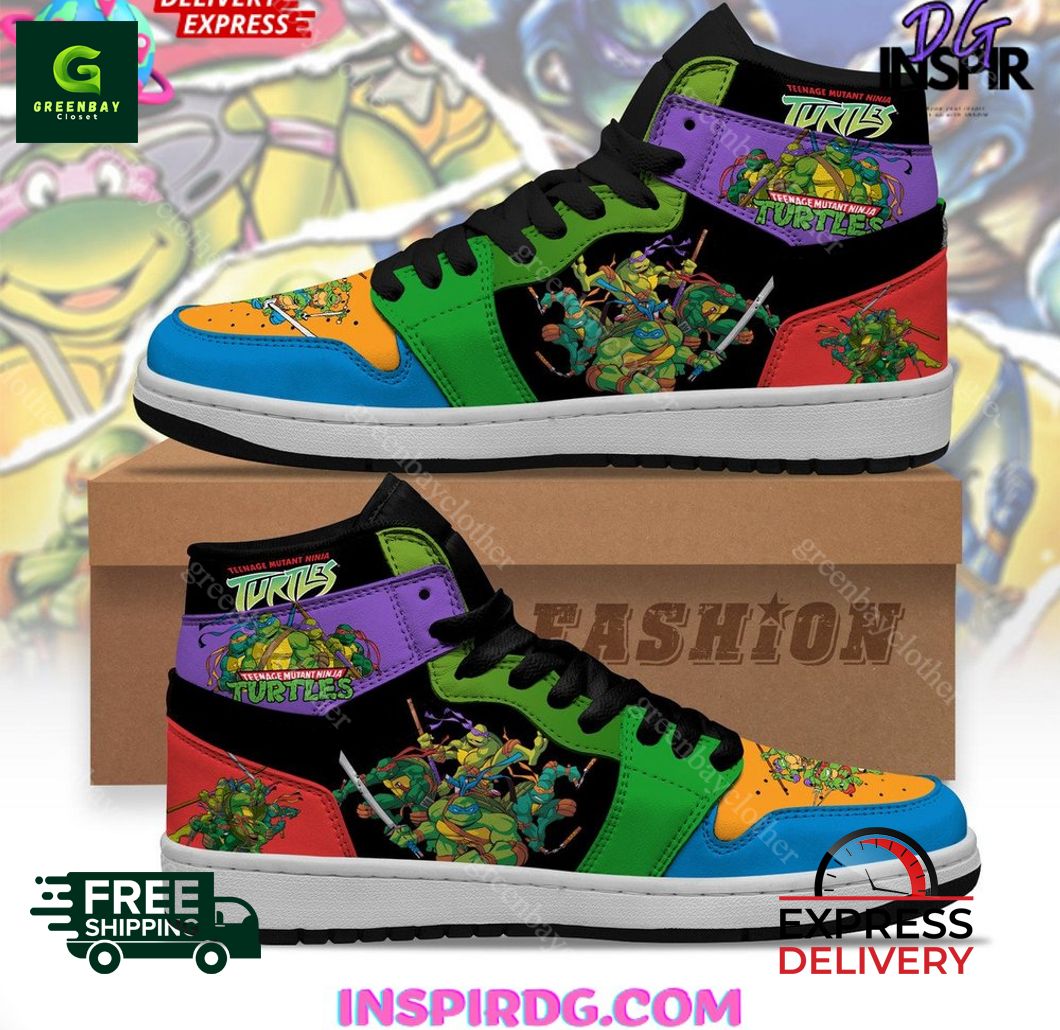 Ideafootwear Teenage Mutant Ninja Turtle AJ1 High Sneakers Shoes For Men And Women