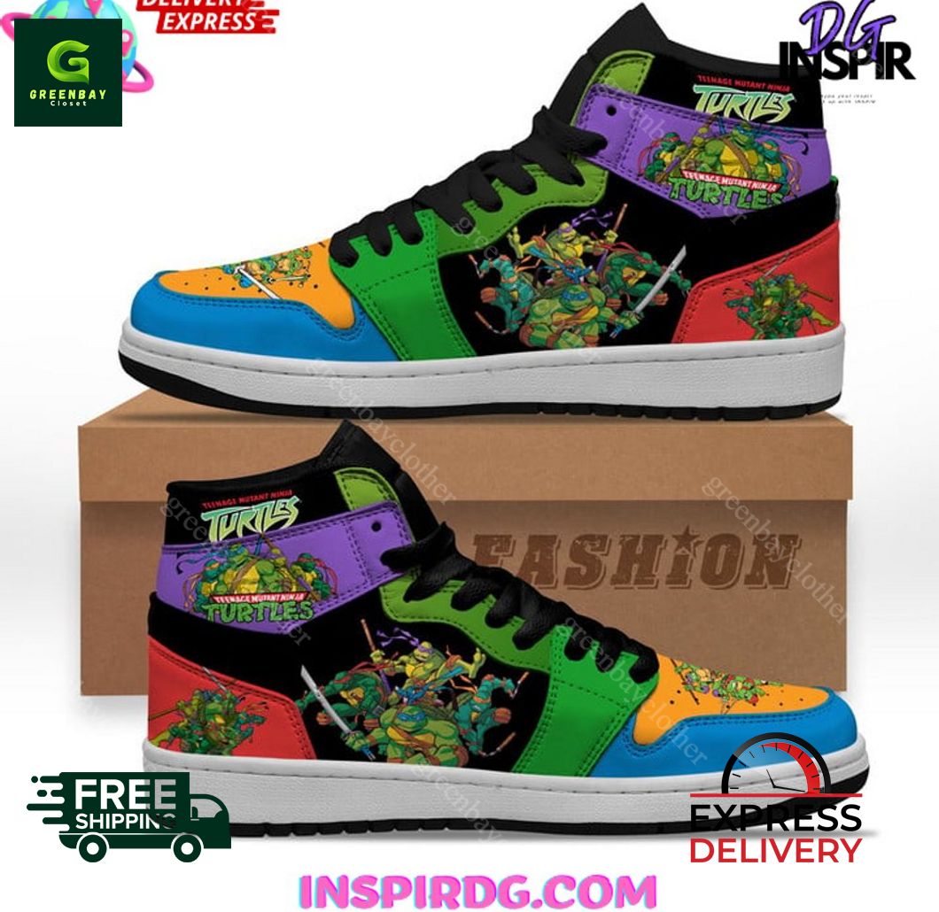 Ideafootwear Teenage Mutant Ninja Turtle AJ1 High Sneakers Shoes For Men And Women