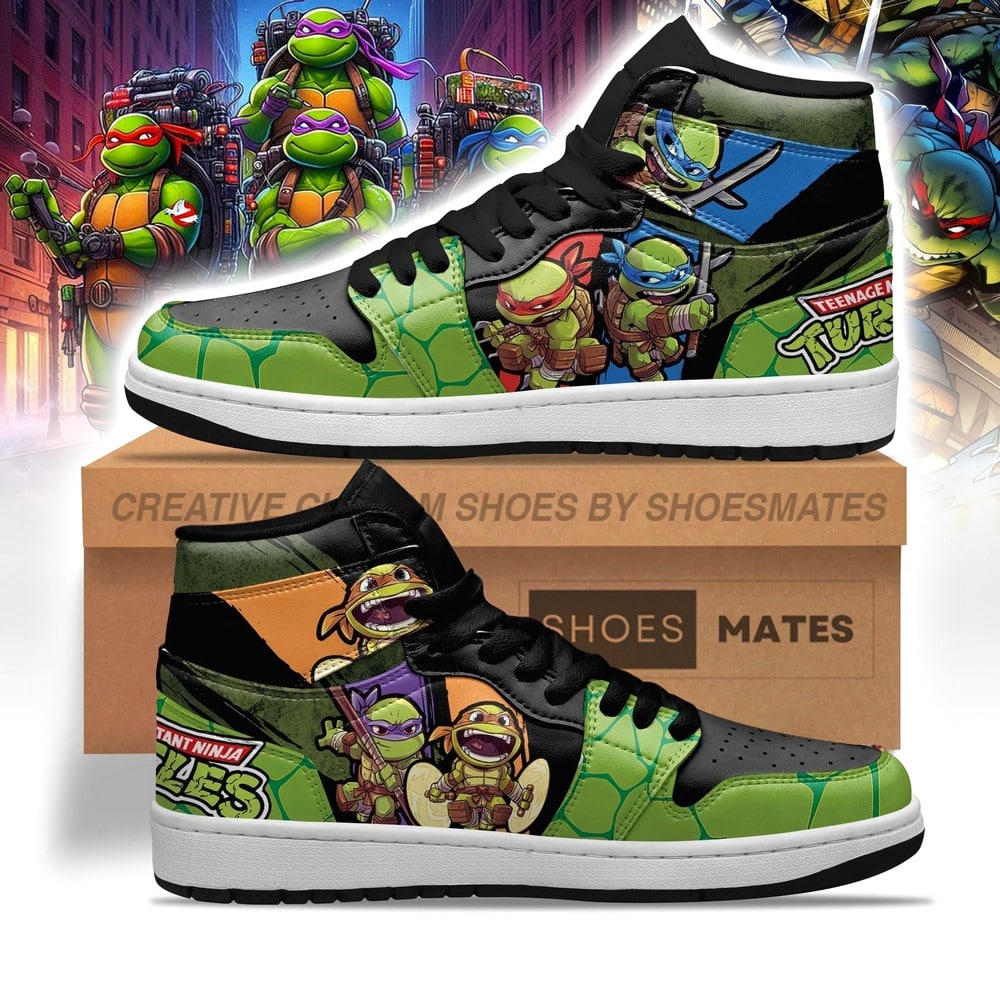 Ideafootwear Teenage Mutant Ninja Turtles 2 AJ1 High Sneakers Shoes For Men And Women