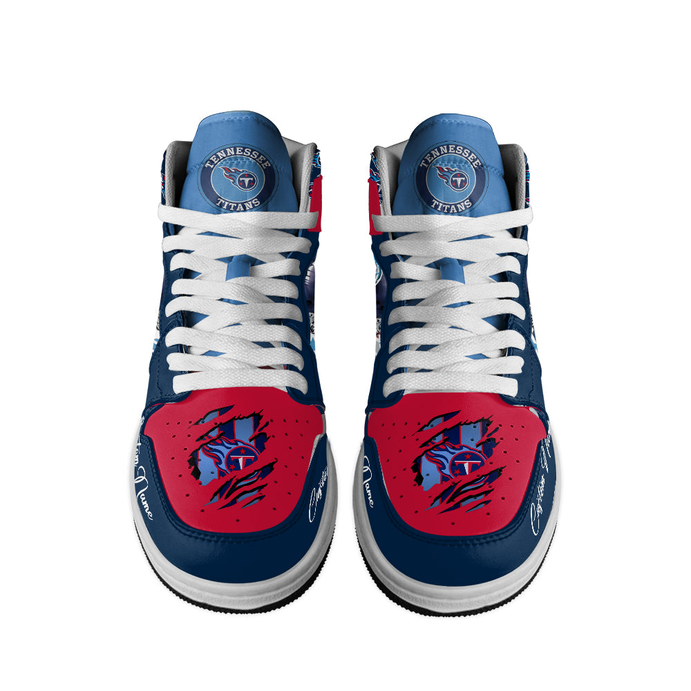 Ideafootwear Tennessee Titans AJ1 High Sneakers Shoes For Men And Women