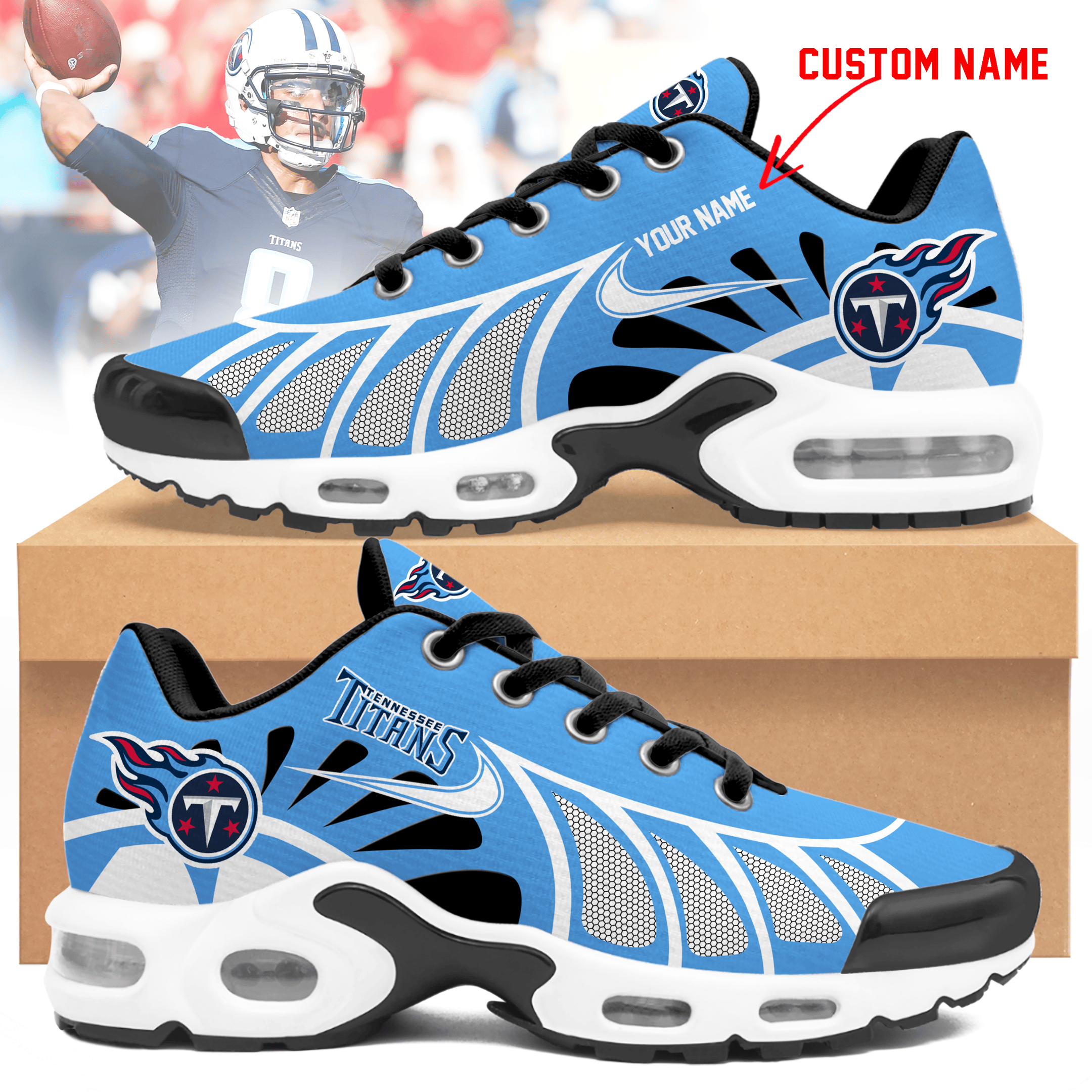 Ideafootwear Tennessee Titans TN Shoes Sneakers For Men And Women