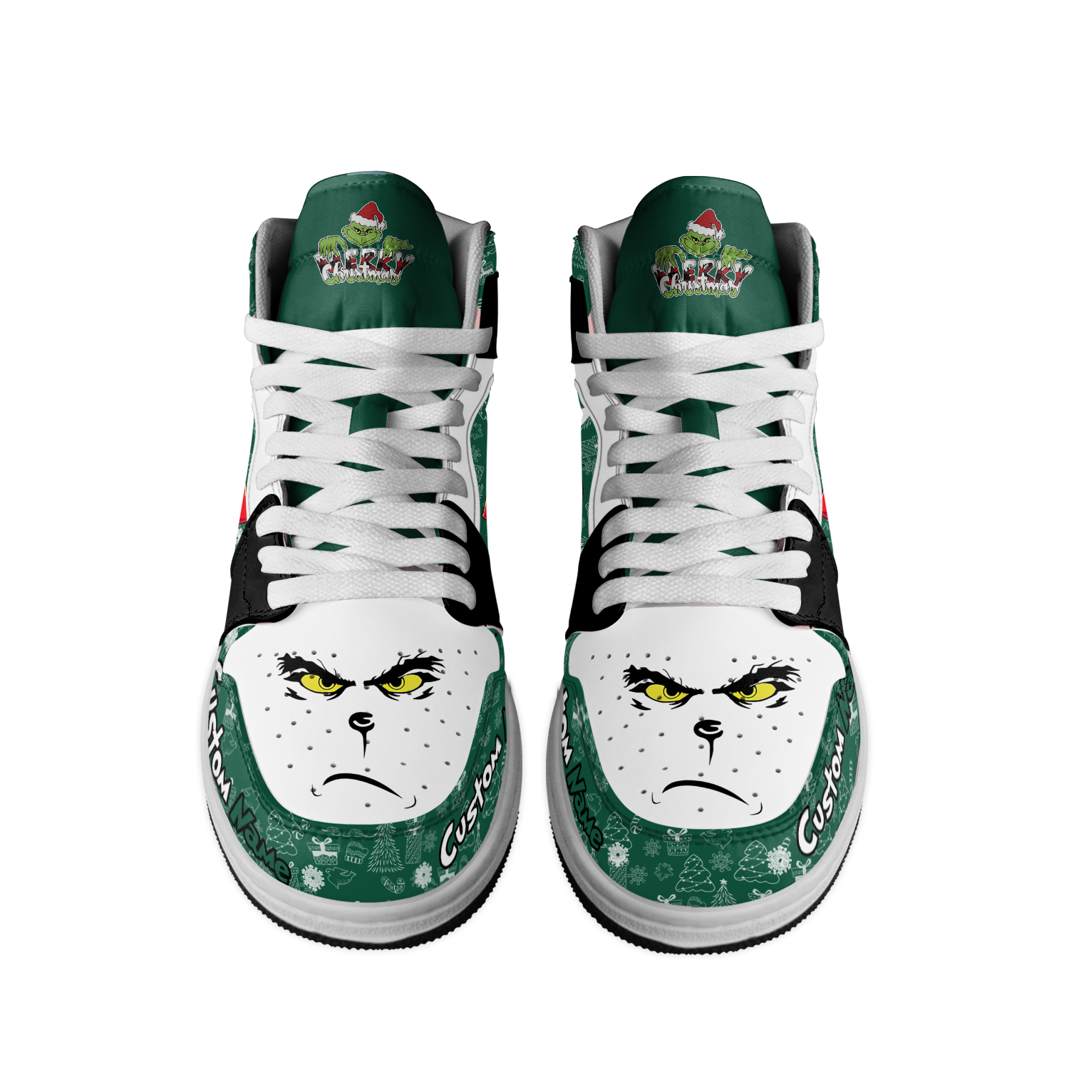 Ideafootwear Tennessee Titans x The Grinch x Christmas AJ1 High Sneakers Shoes For Men And Women