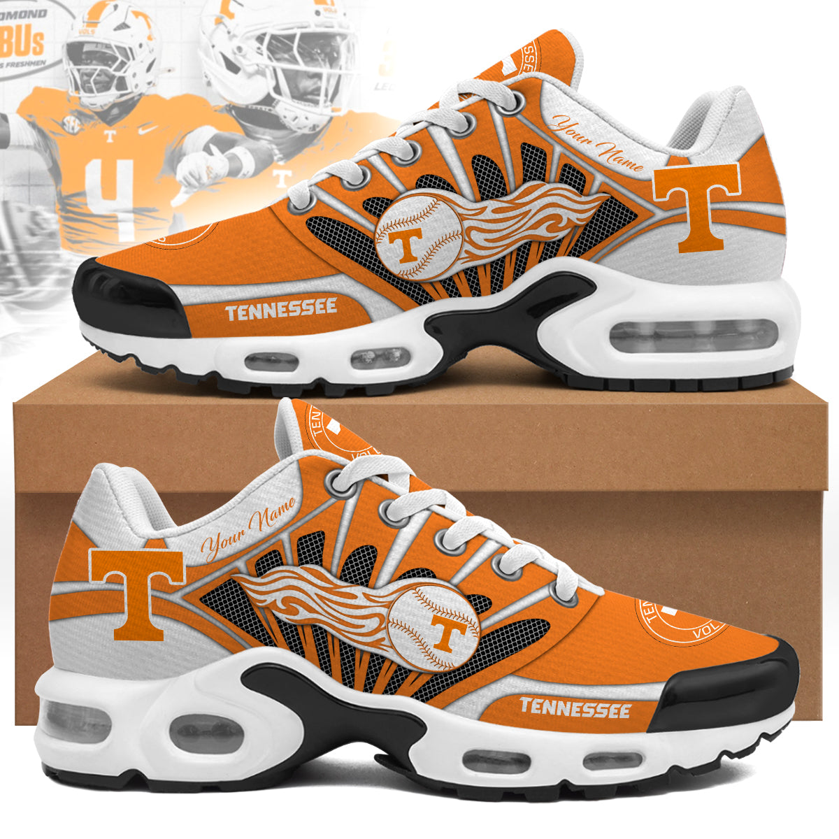 Ideafootwear Tennessee Volunteers TN Shoes Sneakers For Men And Women