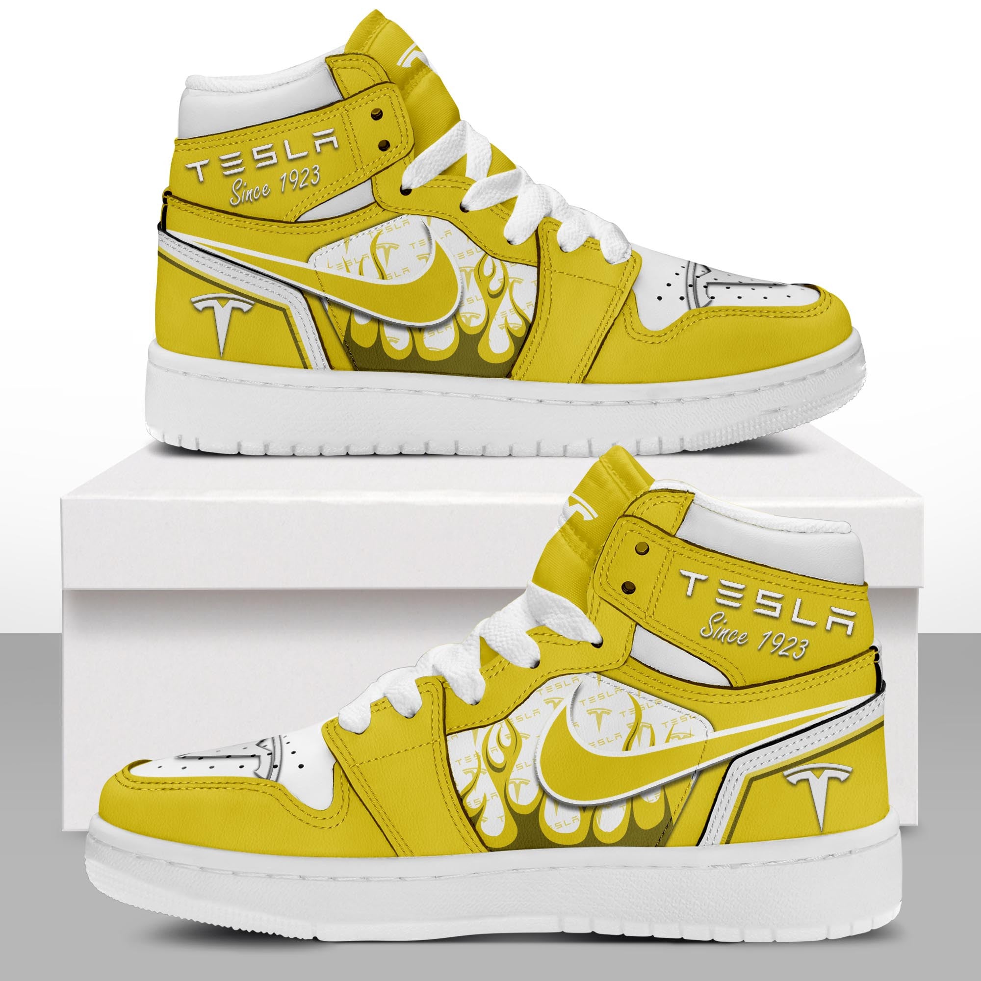 Ideafootwear Tesla AJ1 High Sneakers Shoes For Men And Women