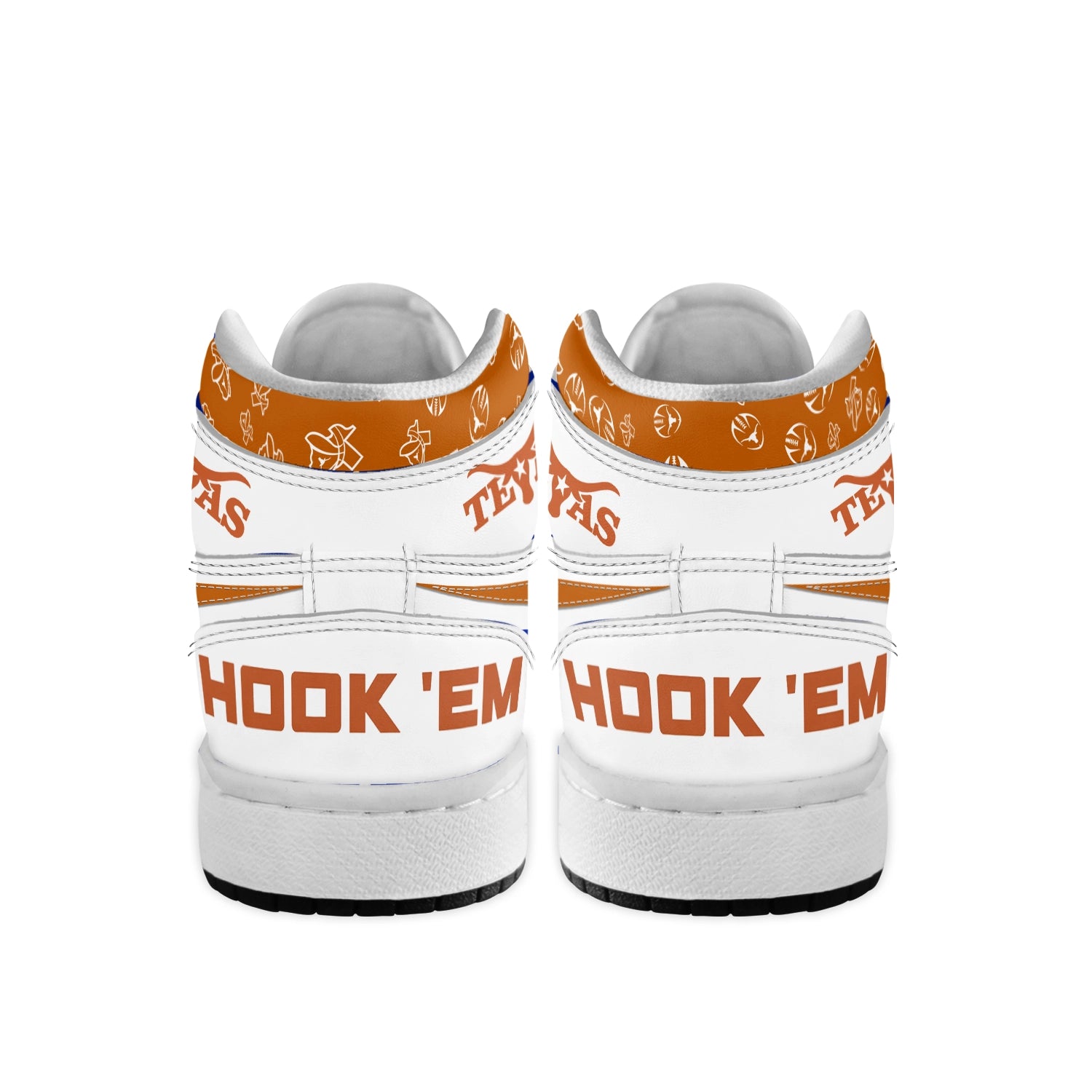 Ideafootwear Texas Longhorns AJ1 High Sneakers Shoes For Men And Women