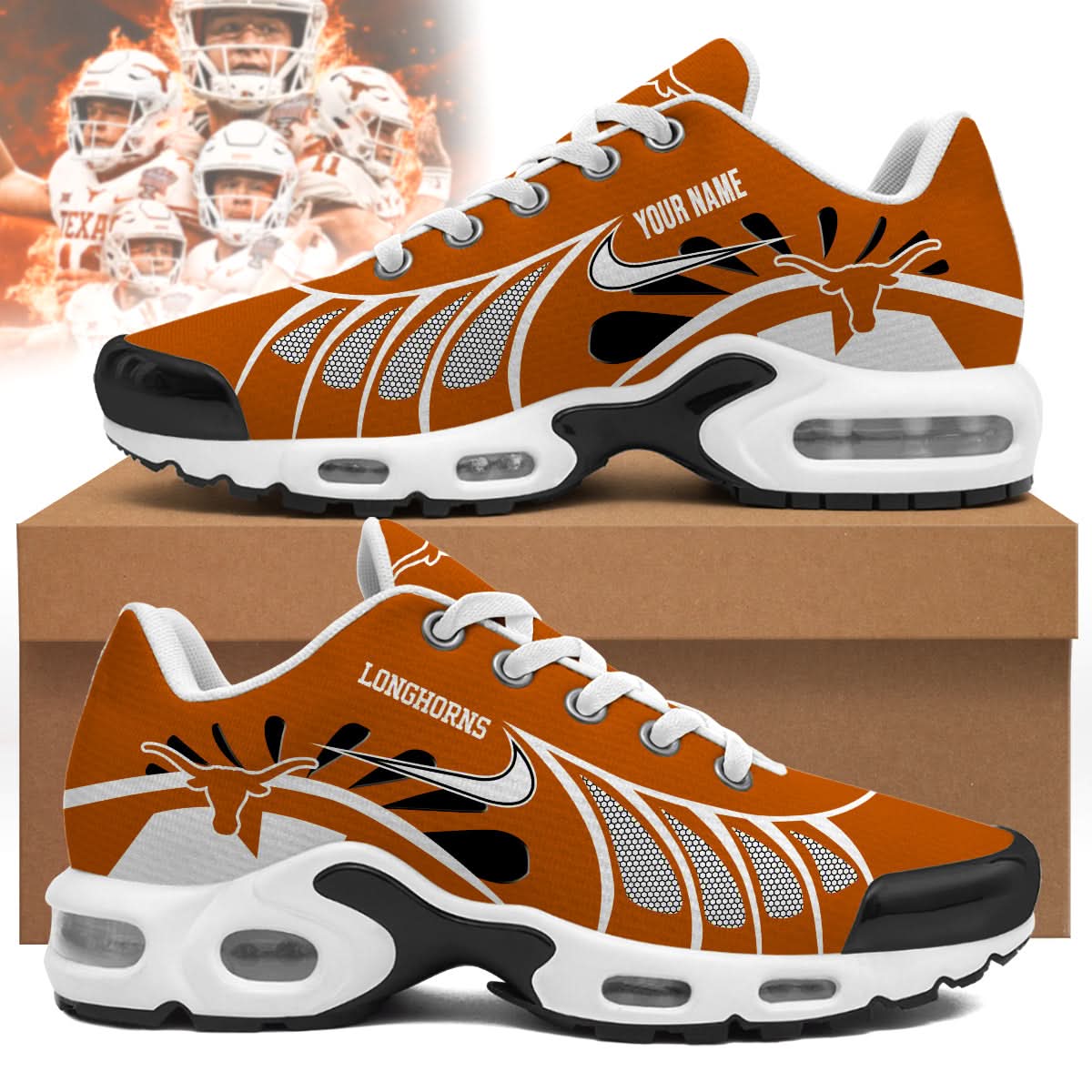 Ideafootwear Texas Longhorns TN Shoes Sneakers For Men And Women