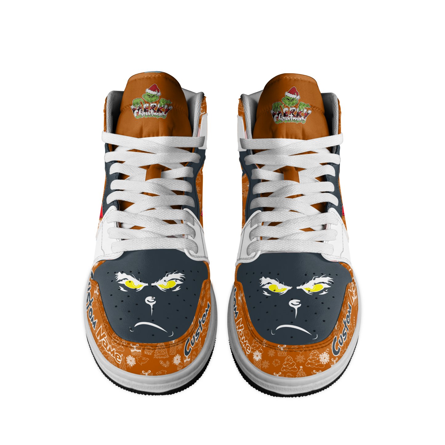Ideafootwear Texas Longhorns x The Grinch x Christmas AJ1 High Sneakers Shoes For Men And Women
