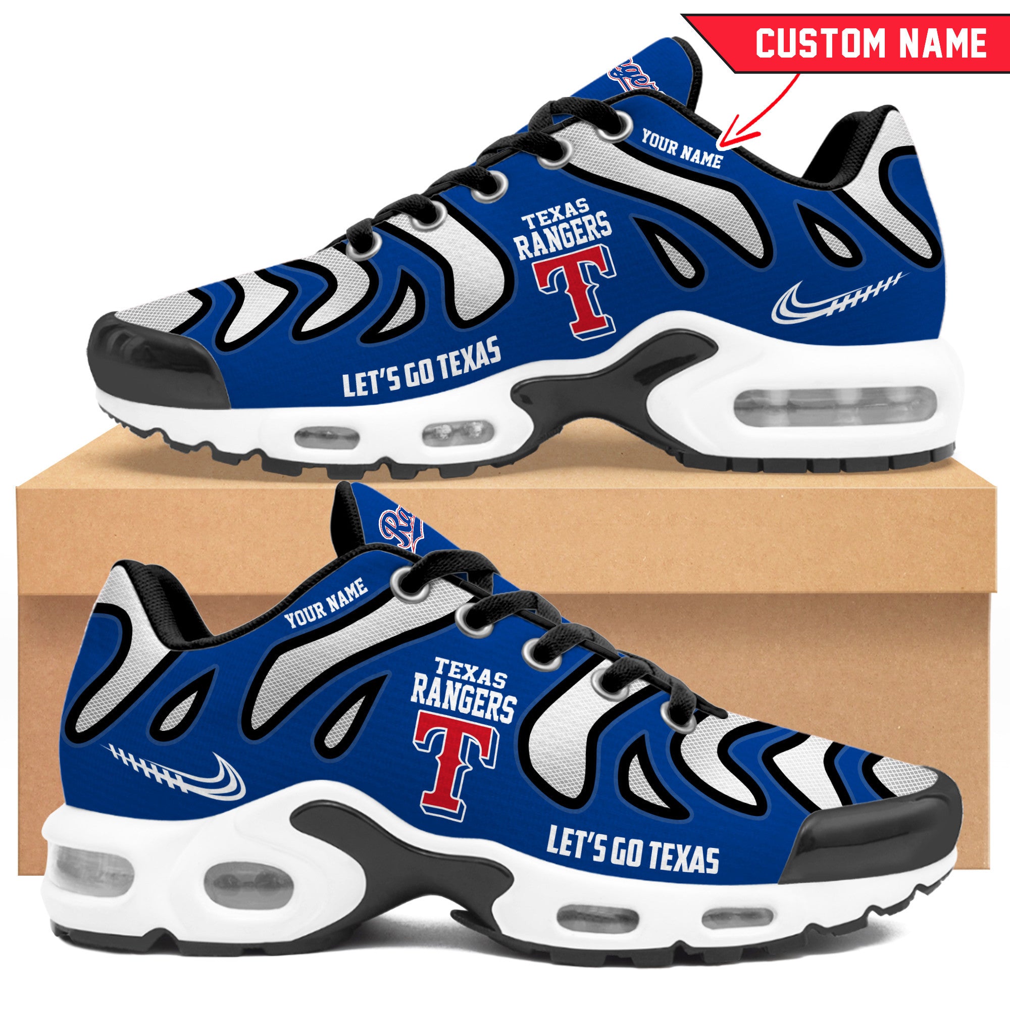 Ideafootwear Texas Rangers TN Shoes Sneakers For Men And Women