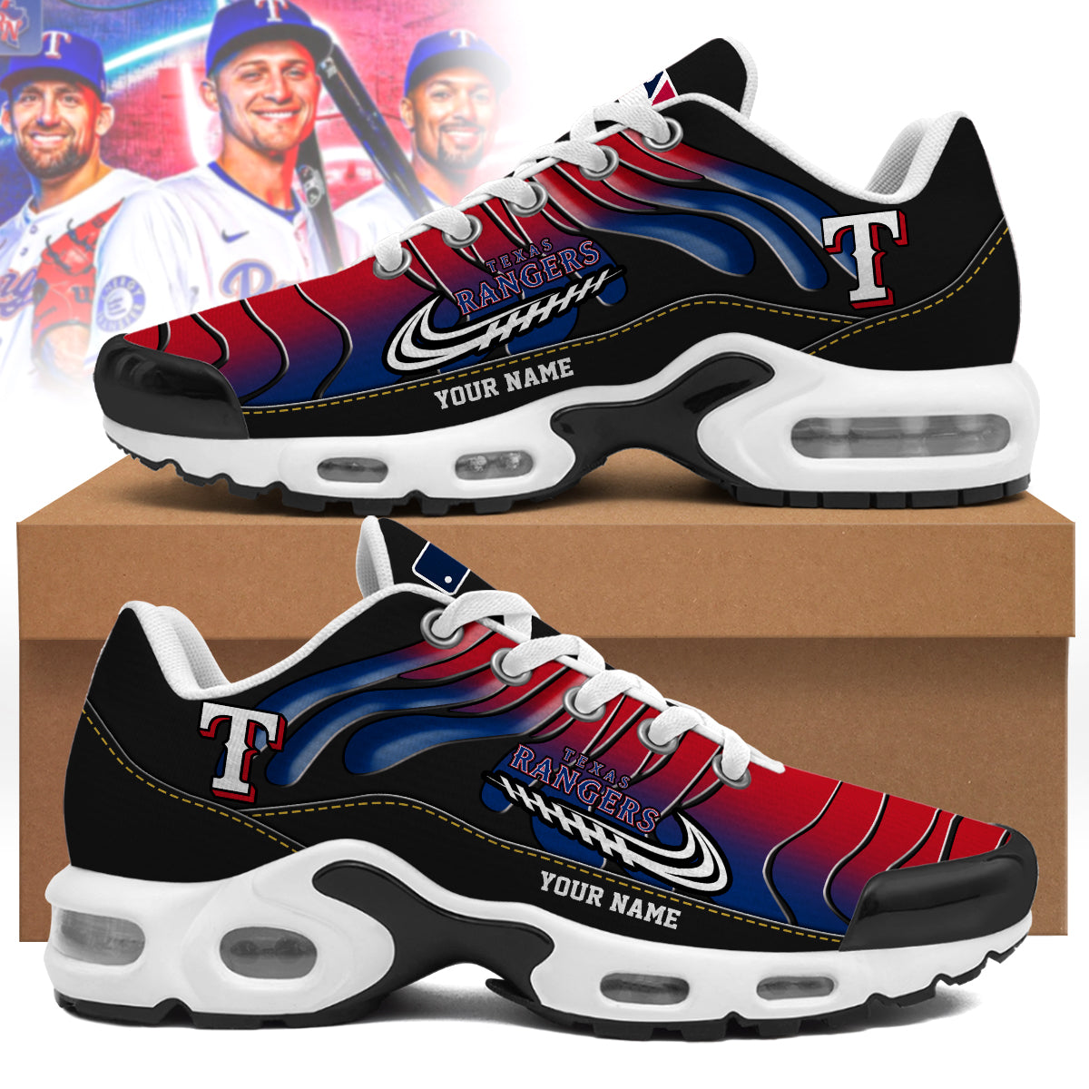 Ideafootwear Texas Rangers TN Shoes Sneakers For Men And Women
