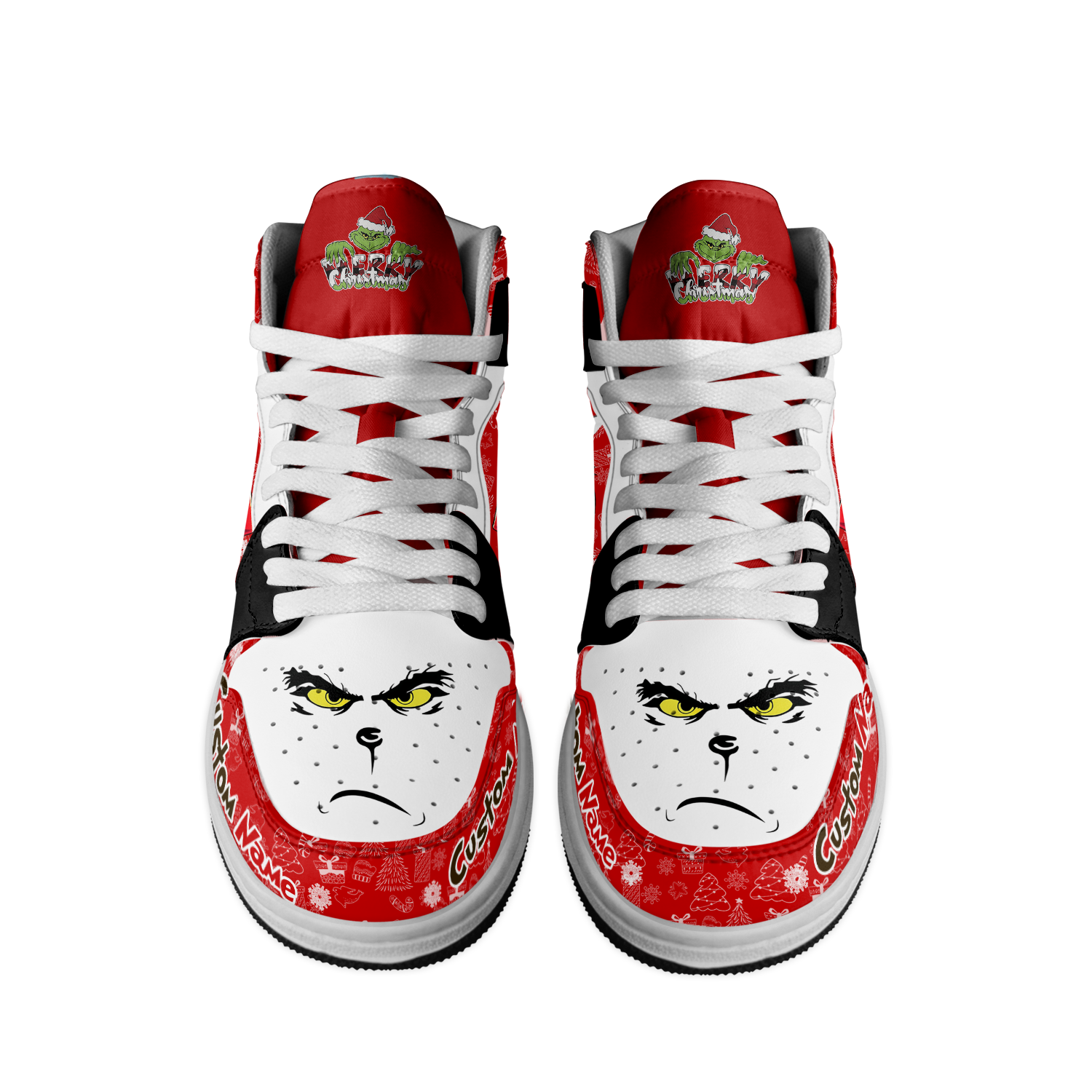 Ideafootwear Texas Tech Red Raiders x The Grinch x Christmas AJ1 High Sneakers Shoes For Men And Women