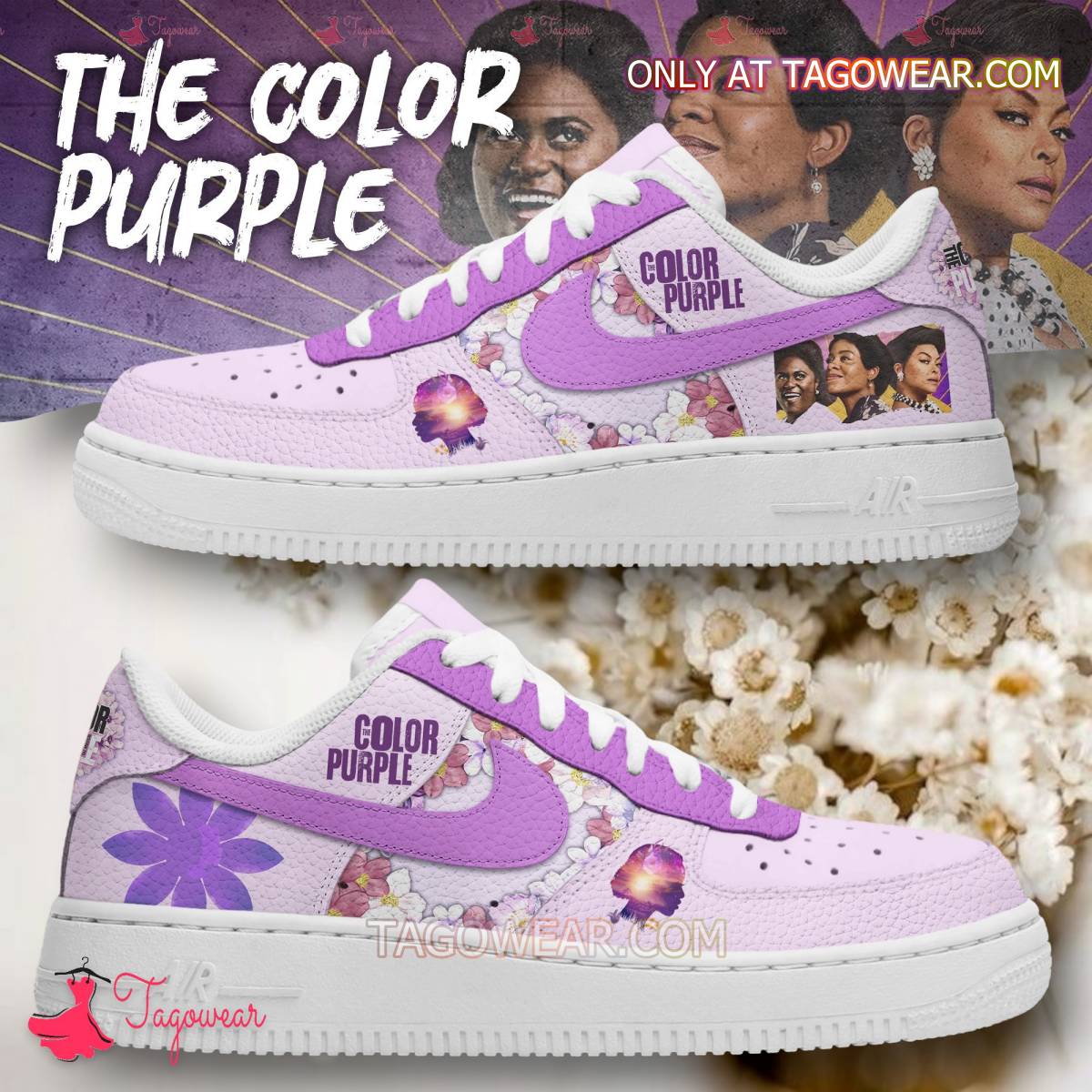 Ideafootwear The Color Purple Air Low-Top Sneakers Shoes For Men And Women 1