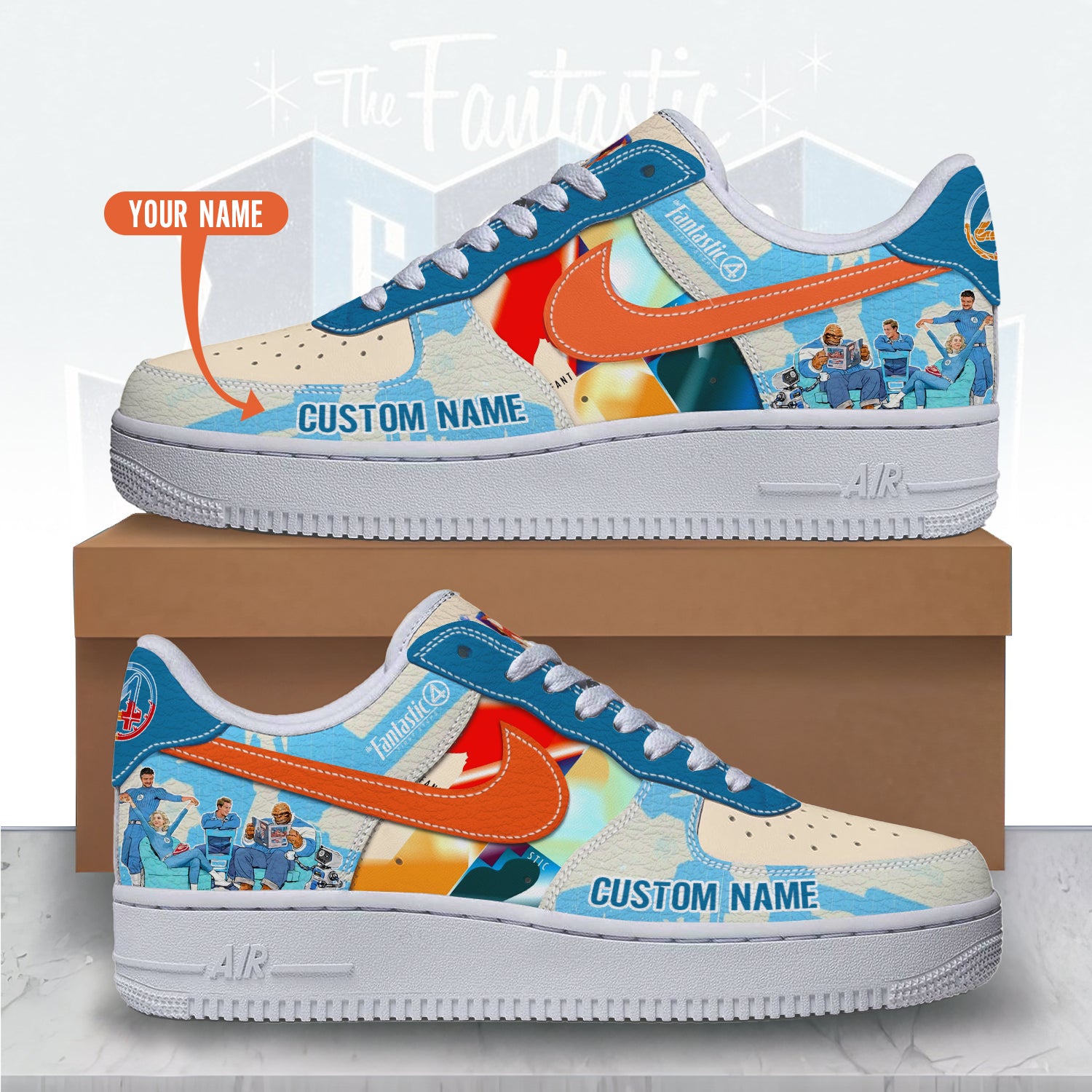 Ideafootwear The Fantastic Four Air Low-Top Sneakers Shoes For Men And Women 1