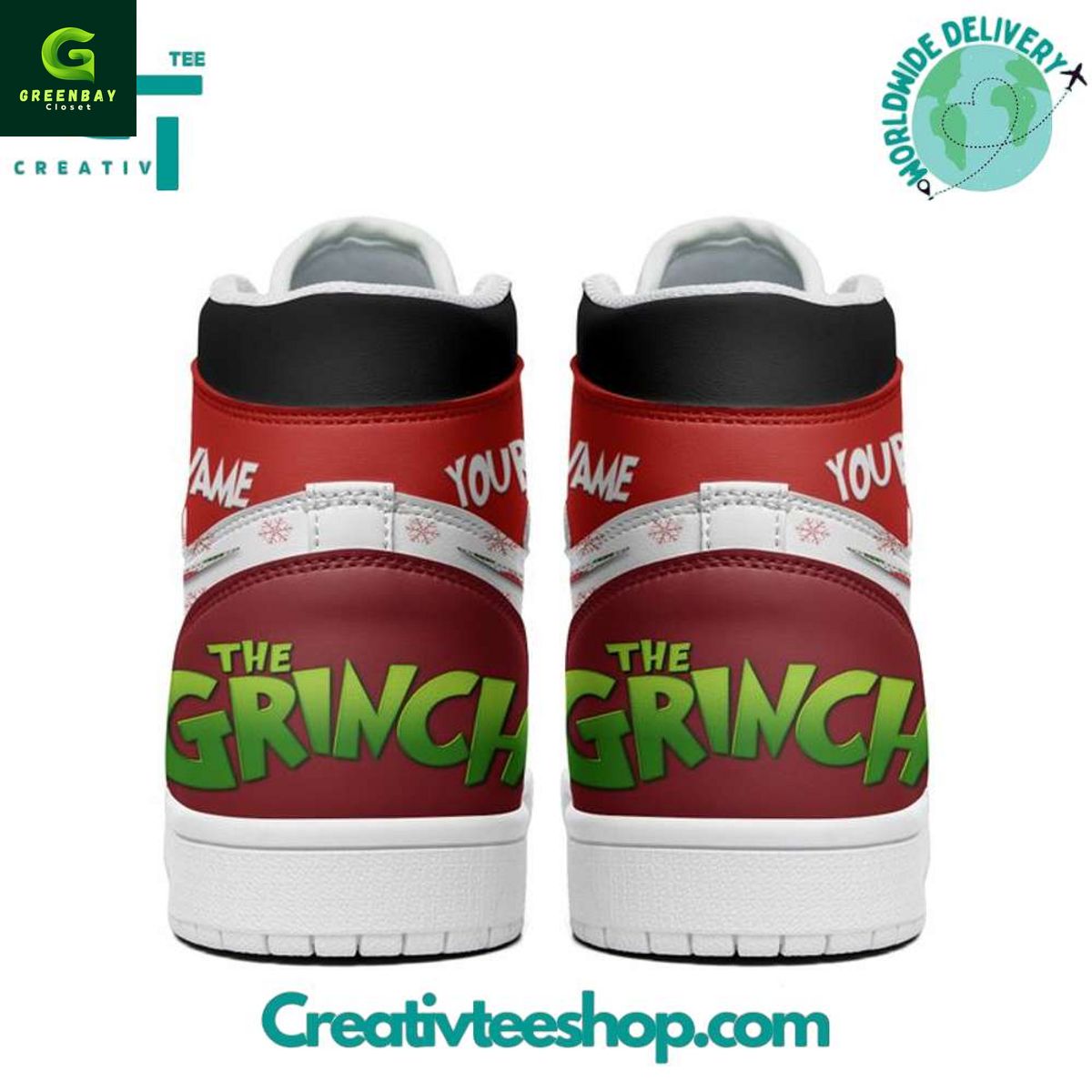 Ideafootwear The Grinch Christmas AJ1 High Sneakers Shoes For Men And Women