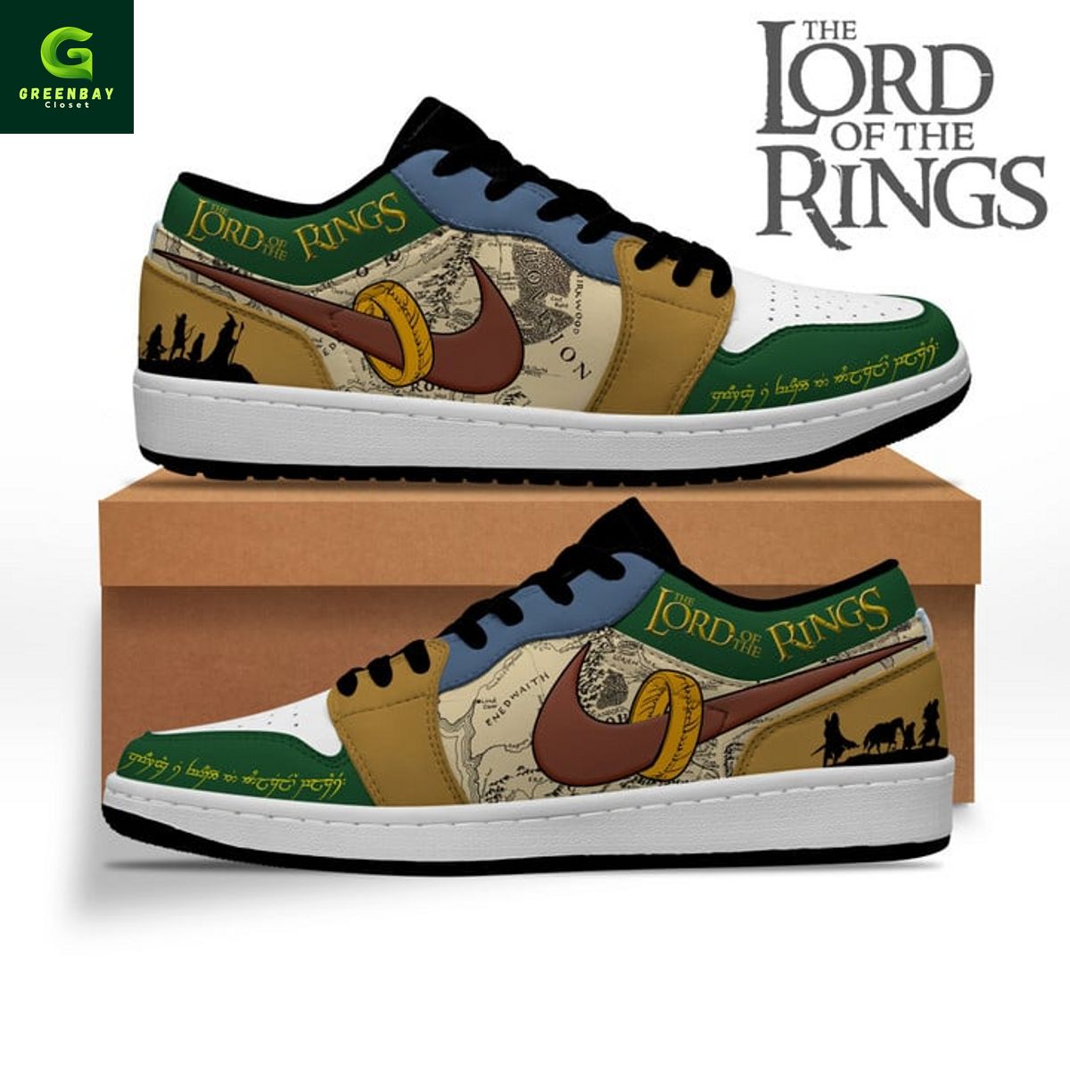 Ideafootwear The Lord Of The Rings AJ1 High Sneakers Shoes For Men And Women