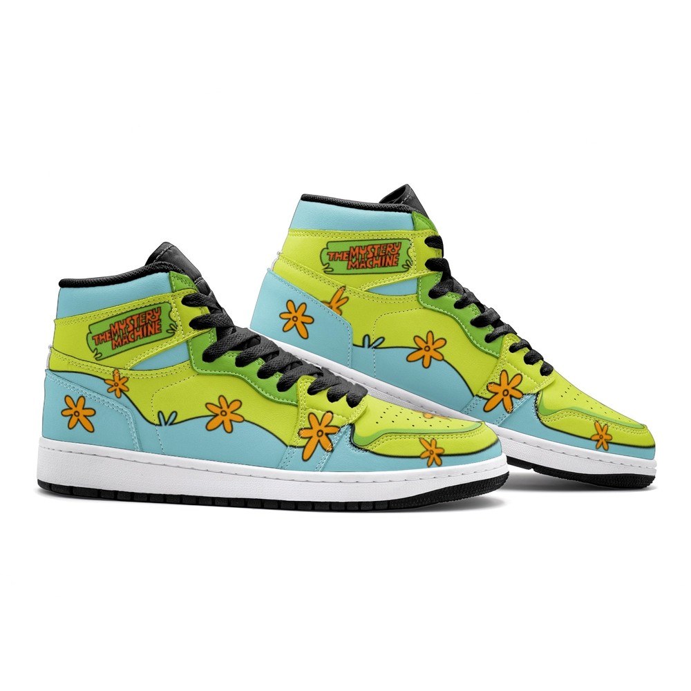 Ideafootwear The Mystery Machine Scooby Doo AJ1 High Sneakers Shoes For Men And Women