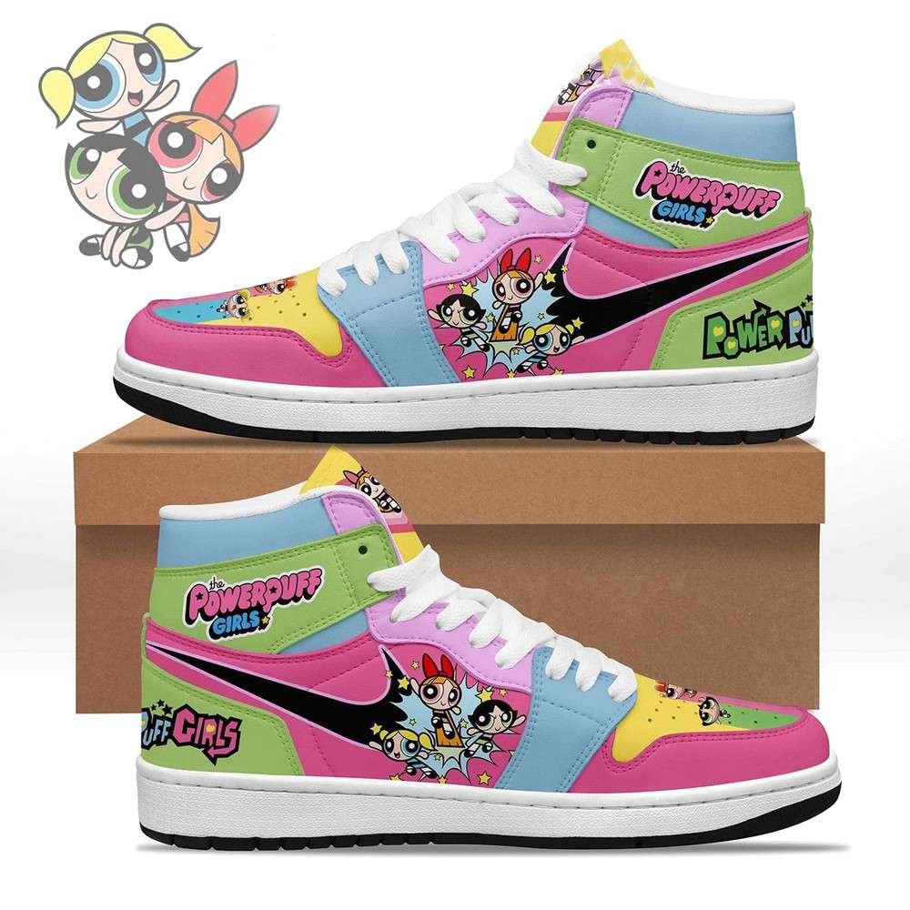 Ideafootwear The Powerpuff Girls Not Just Girls AJ1 High Sneakers Shoes For Men And Women