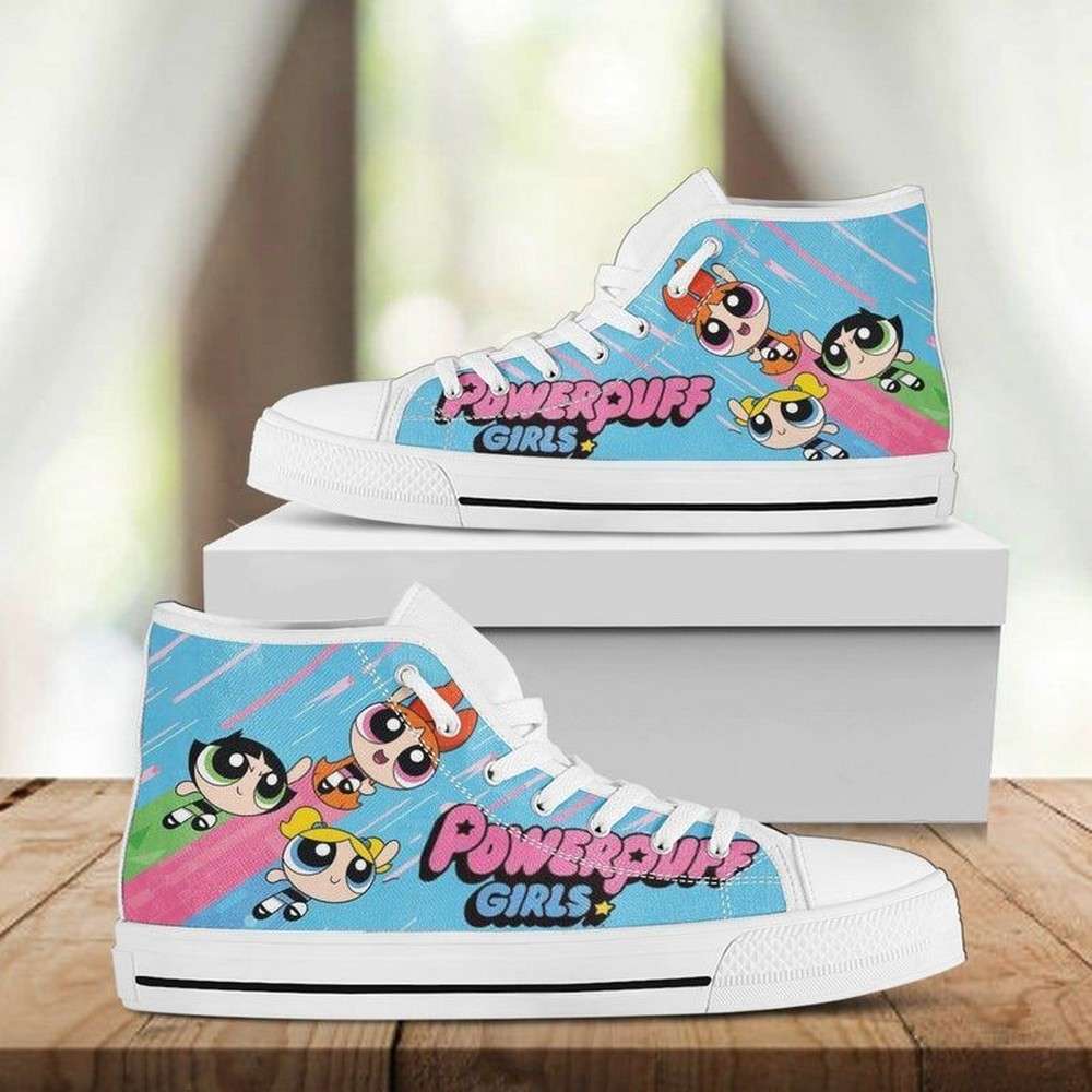 Ideafootwear The Powerpuff Girls Superhero AJ1 High Sneakers Shoes For Men And Women
